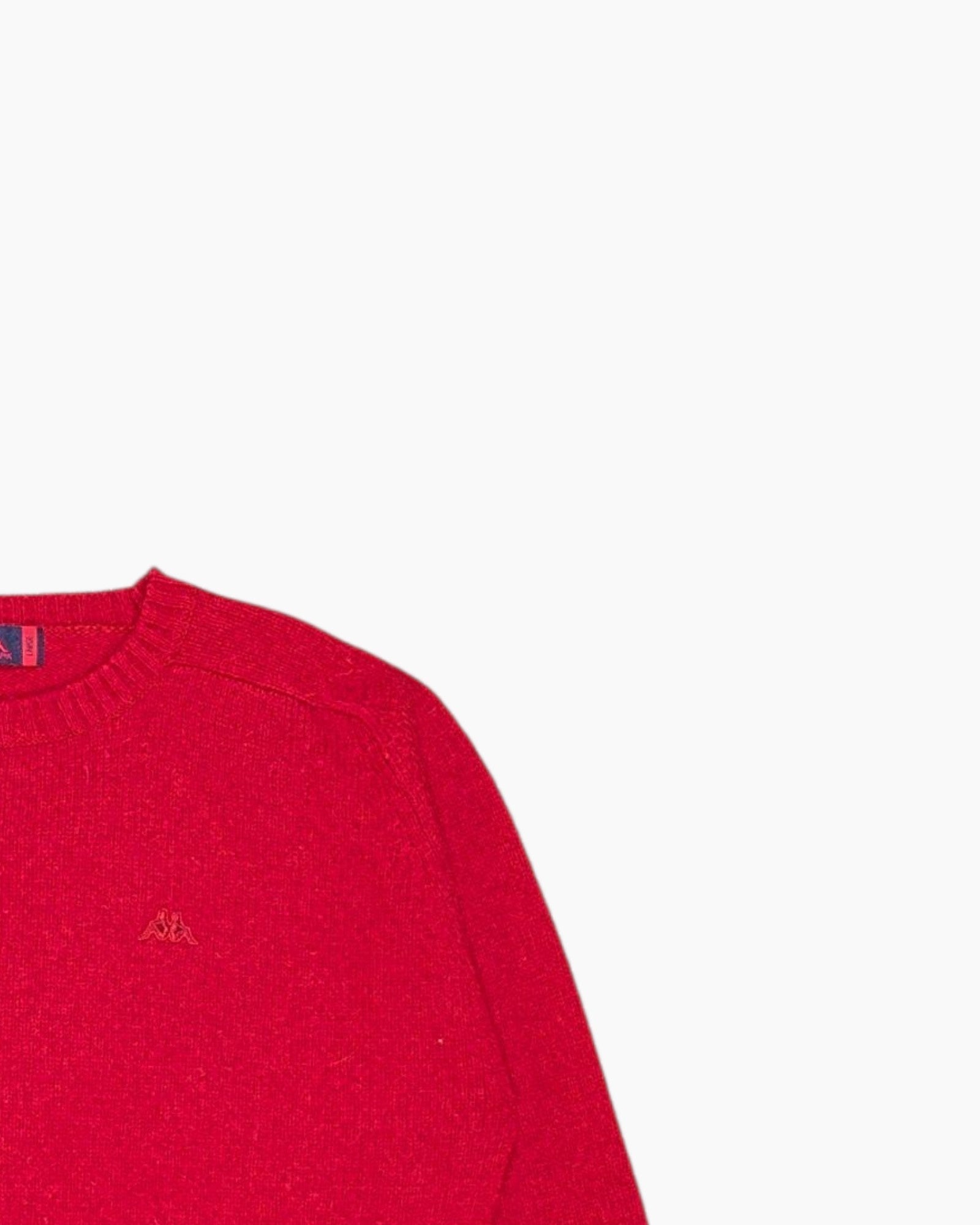 Front-detail-2 Vintage Y2K ROBE DI KAPPA Pullover Sweater – Red embroidered logo