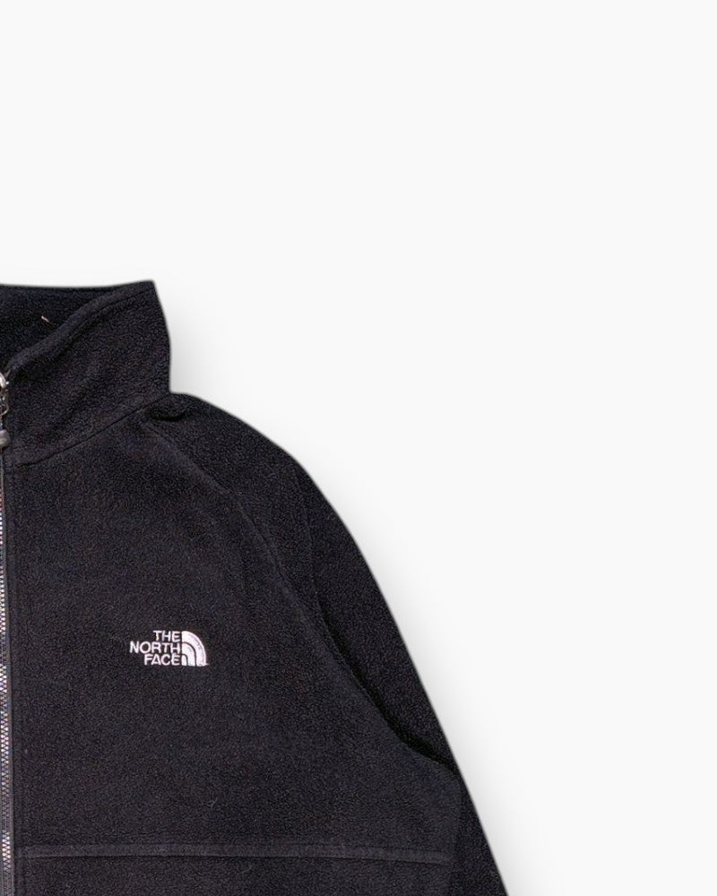 Front-detail-2 Vintage 2000s THE NORTH FACE Full-Zip Fleece Jacket – Black (Vintage 2000s)