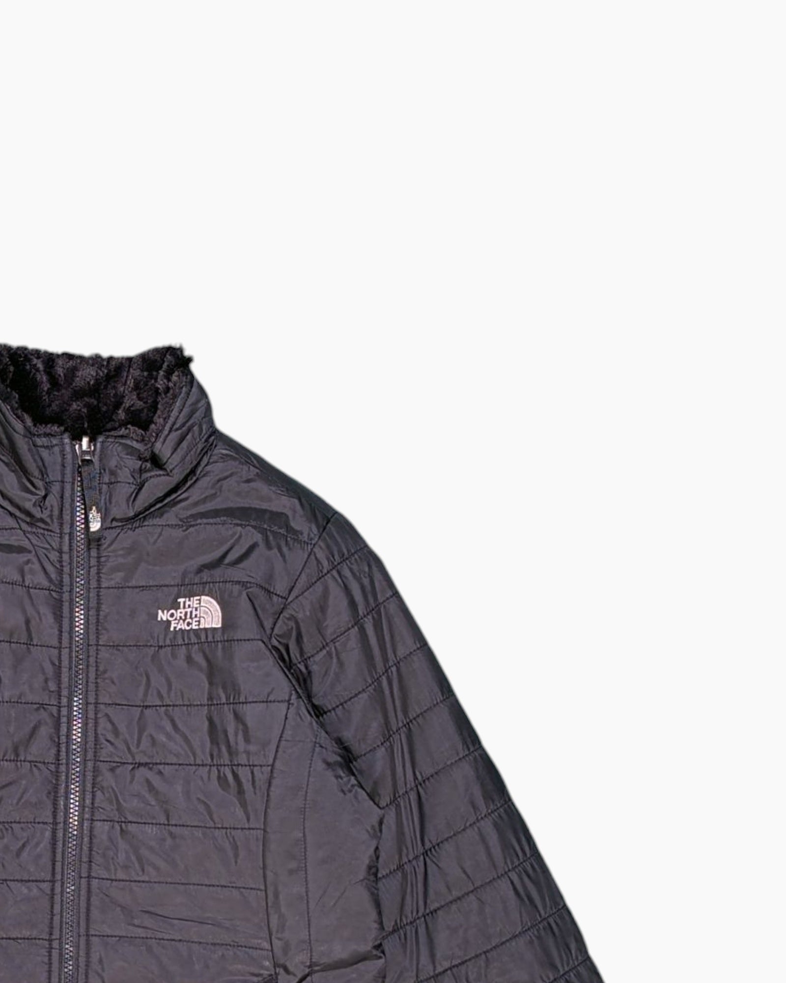 Front-detail-2 Pre-owned THE NORTH FACE Puffer Jacket – Black Quilted