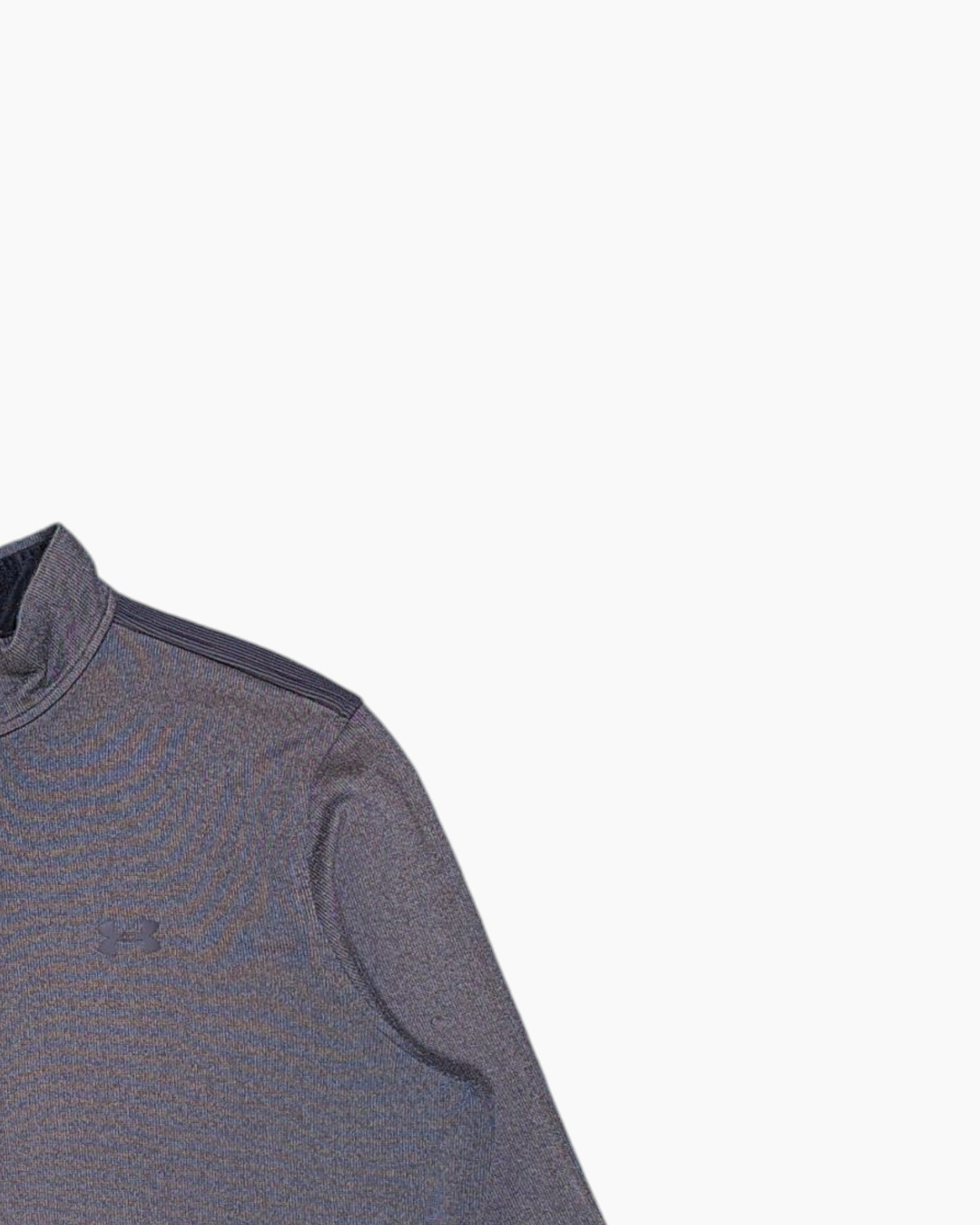Front-detail-2 Pre-owned Under Armour Pullover Sweater (1/4 Zip) – Gray Contrast Shoulders