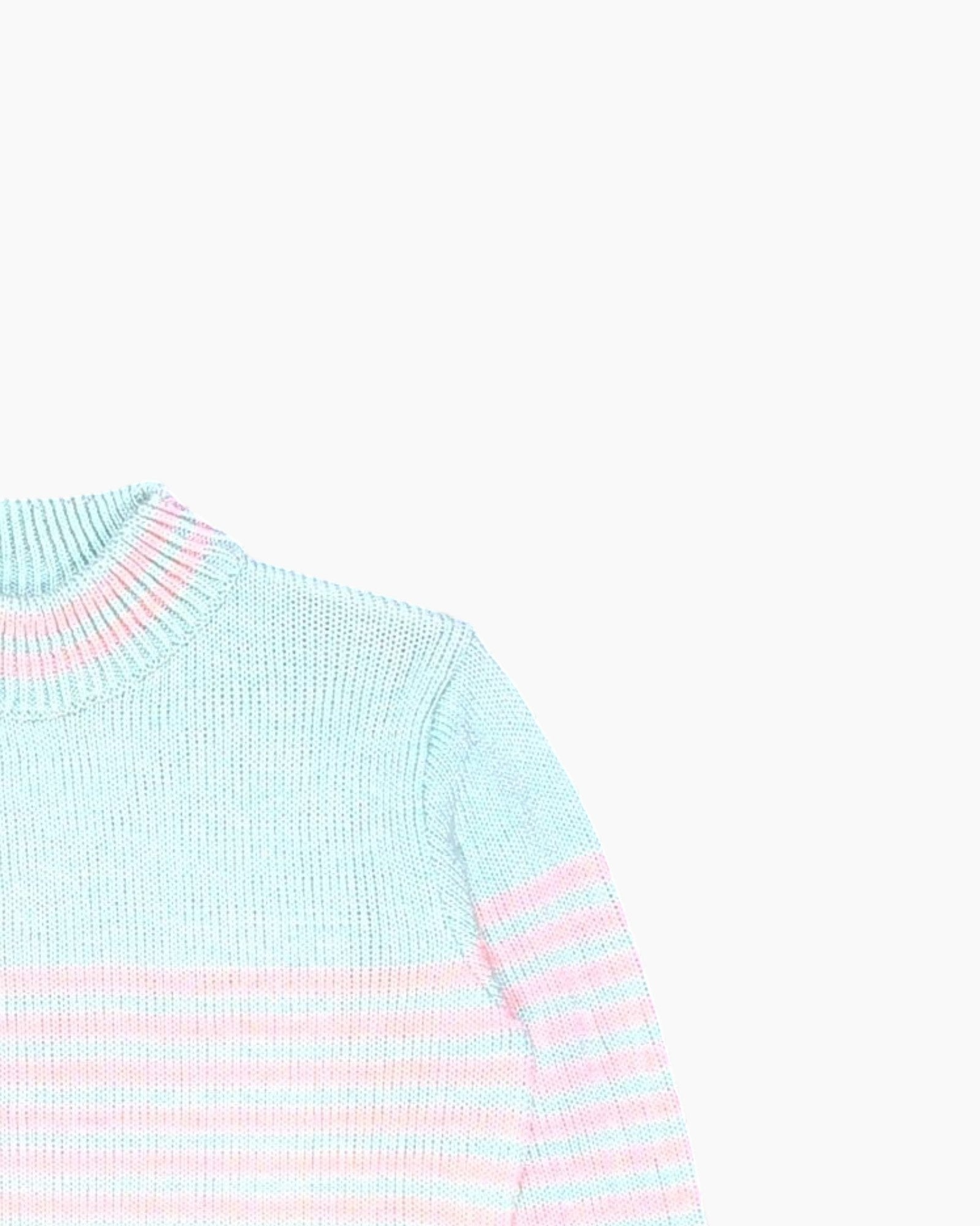 Front-detail-2 Pre-owned Unknown Pullover Sweater – Multicolor Striped Crewneck