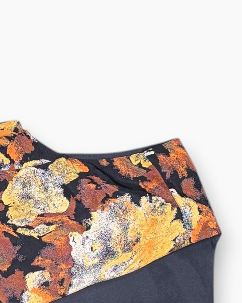 Front-detail-2 Vintage 90s/2000s Unknown Sleeveless Top – Multicolor Abstract Floral