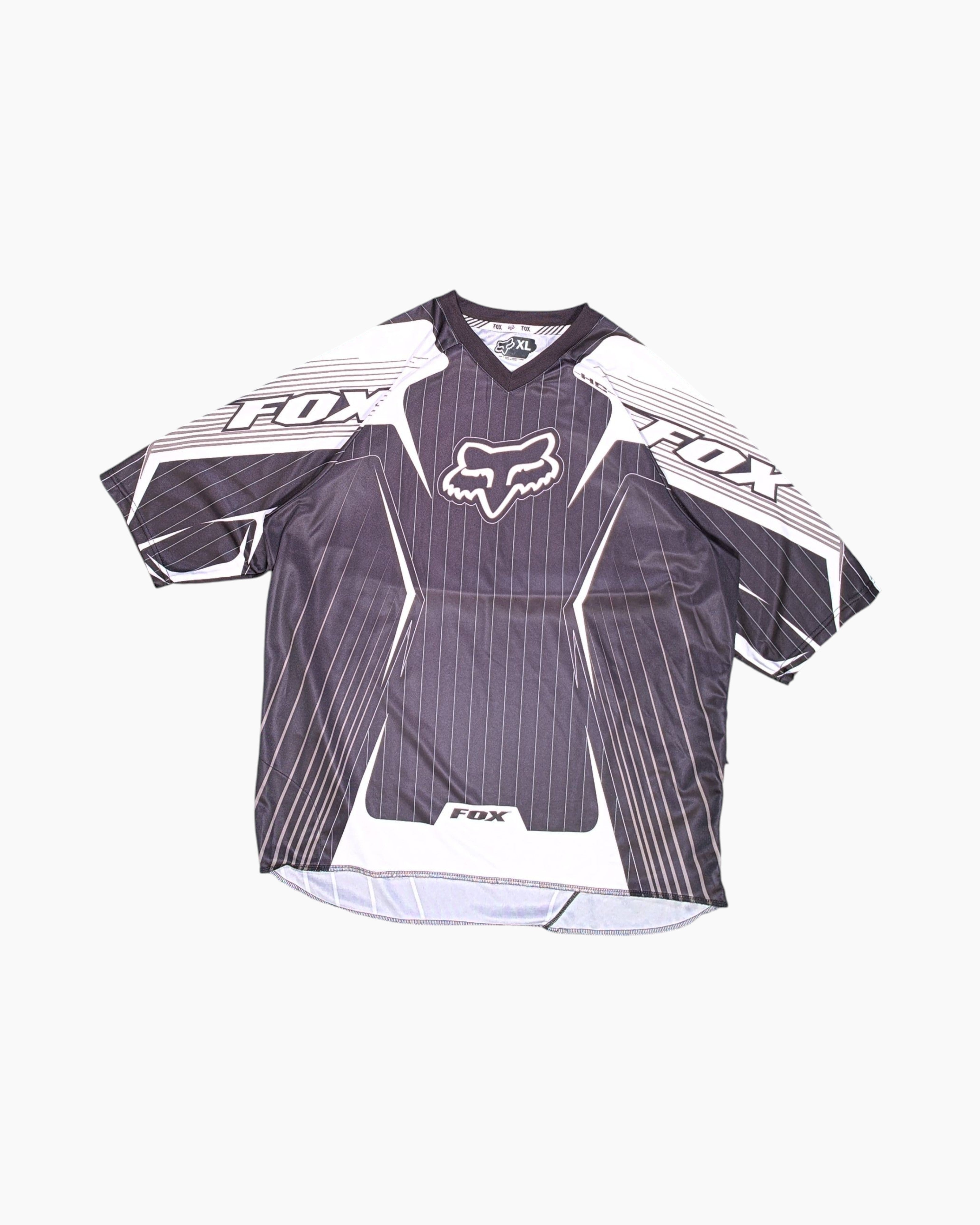 Front Vintage 2000s FOX Motocross Jersey – Black Graphic Logo