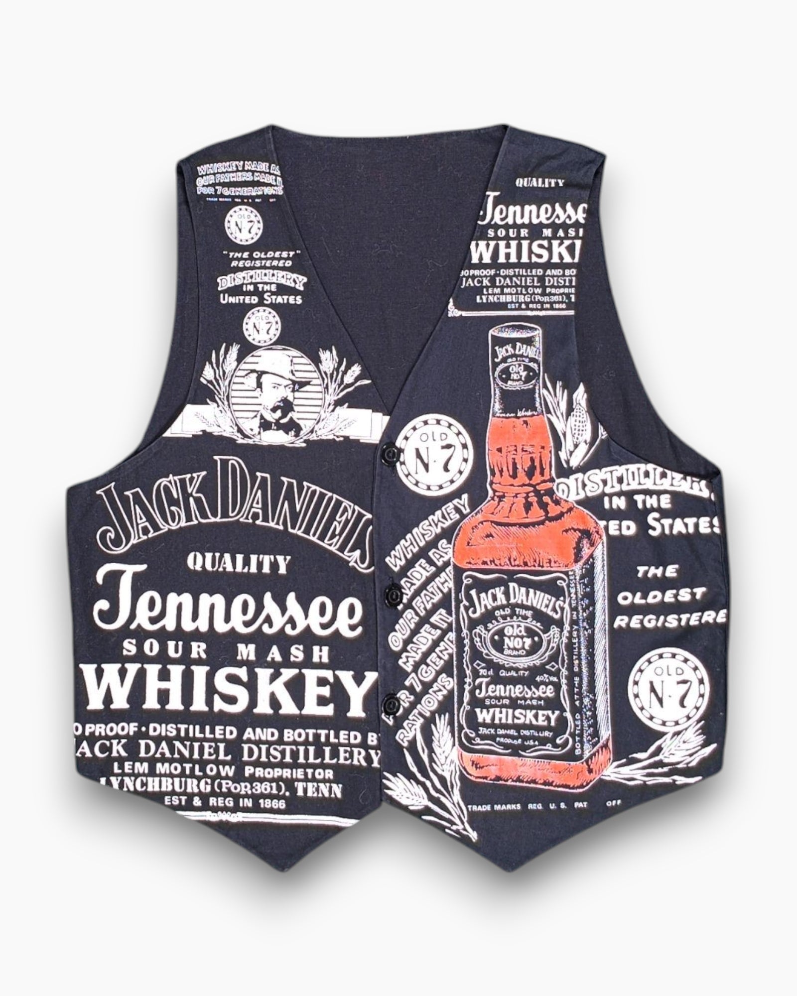 Front Pre-owned Jack Daniel's Graphic T-Shirt – Black Cropped Racerback