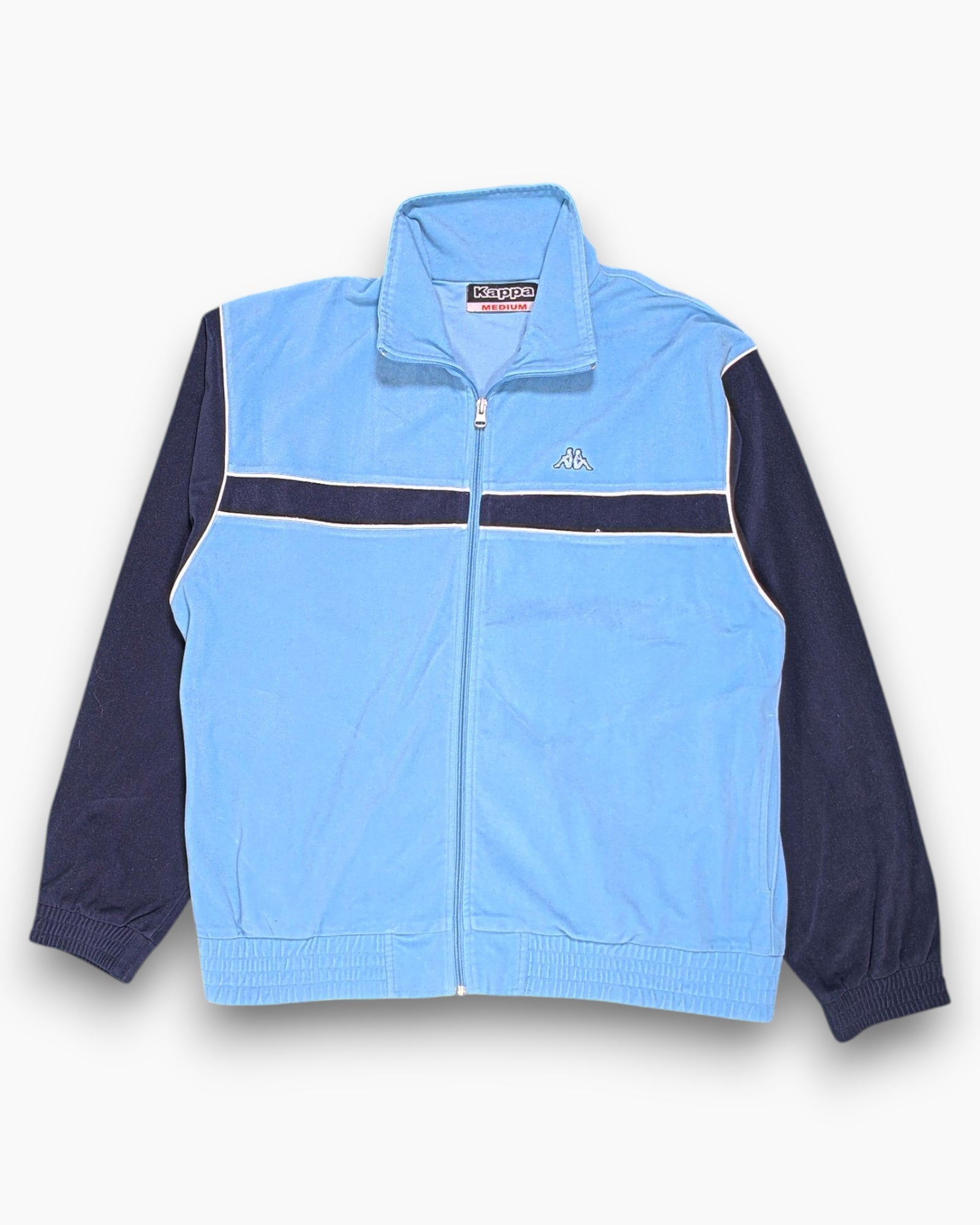 Front Vintage Y2K Kappa Track Jacket – Blue chest stripe