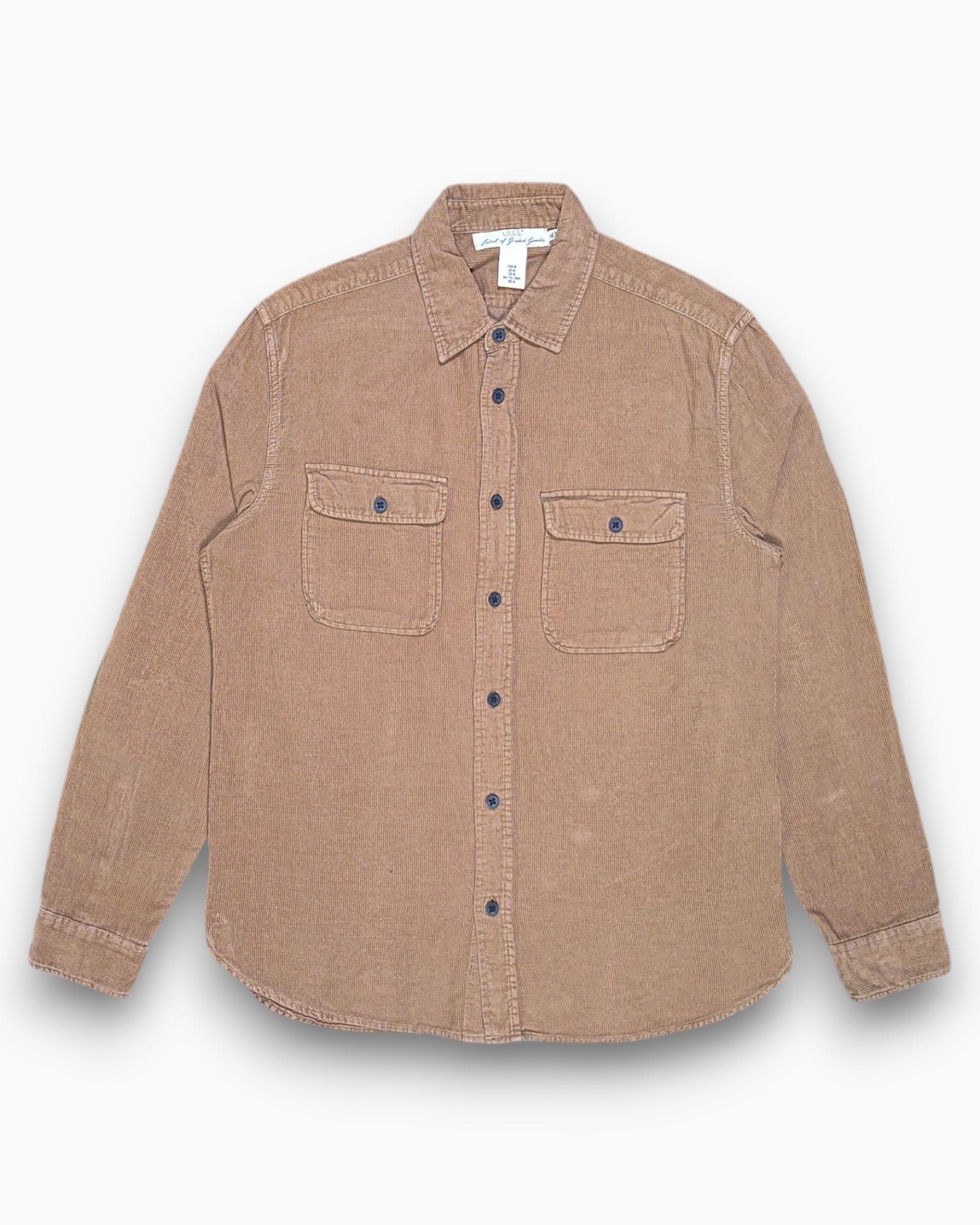 Front Pre-owned L.O.G.G. Button-Down Shirt – Brown Workwear Overshirt