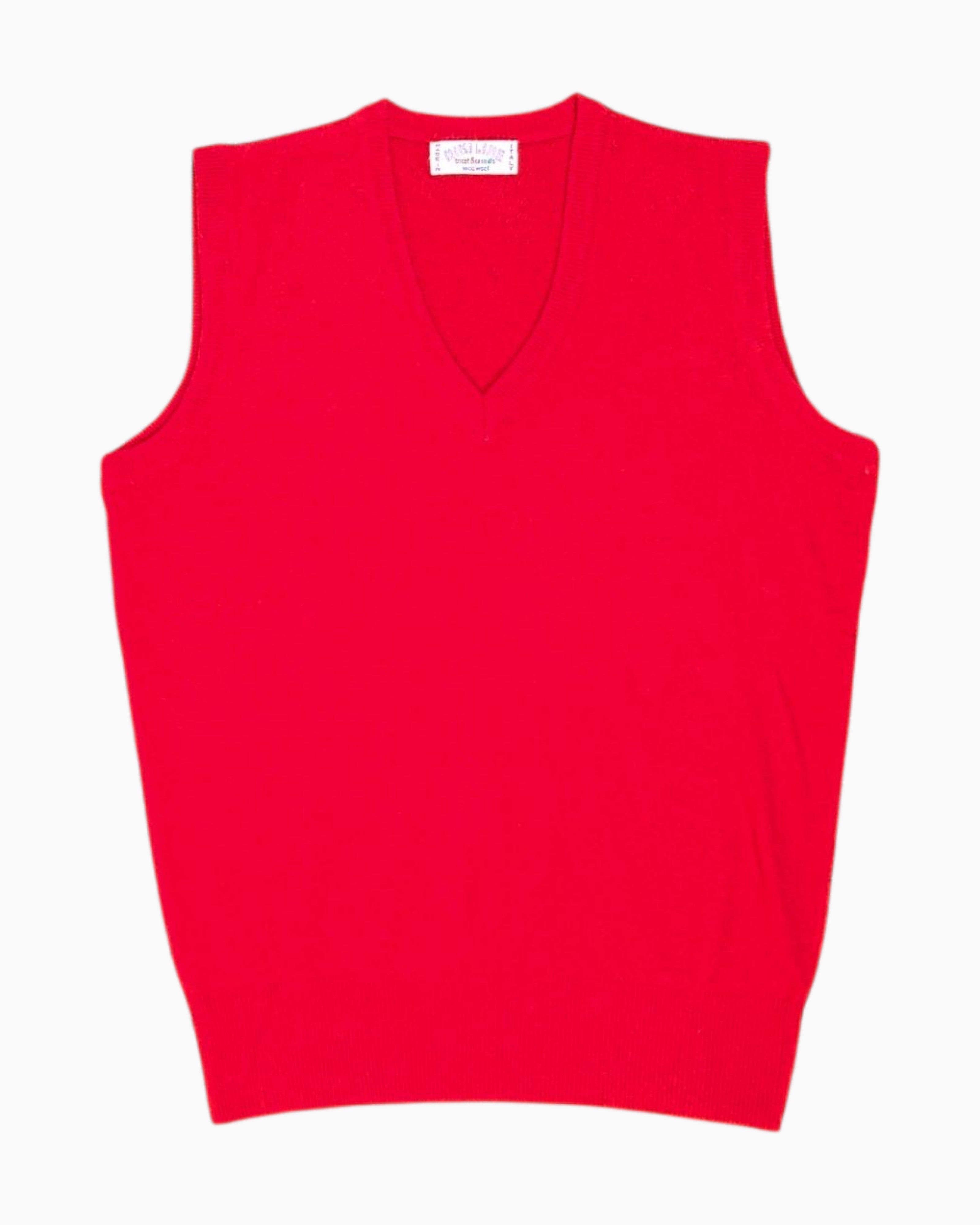 Front Vintage 80s/90s MAISON LYTE Sleeveless Knit Top (V-neck Vest) – Red