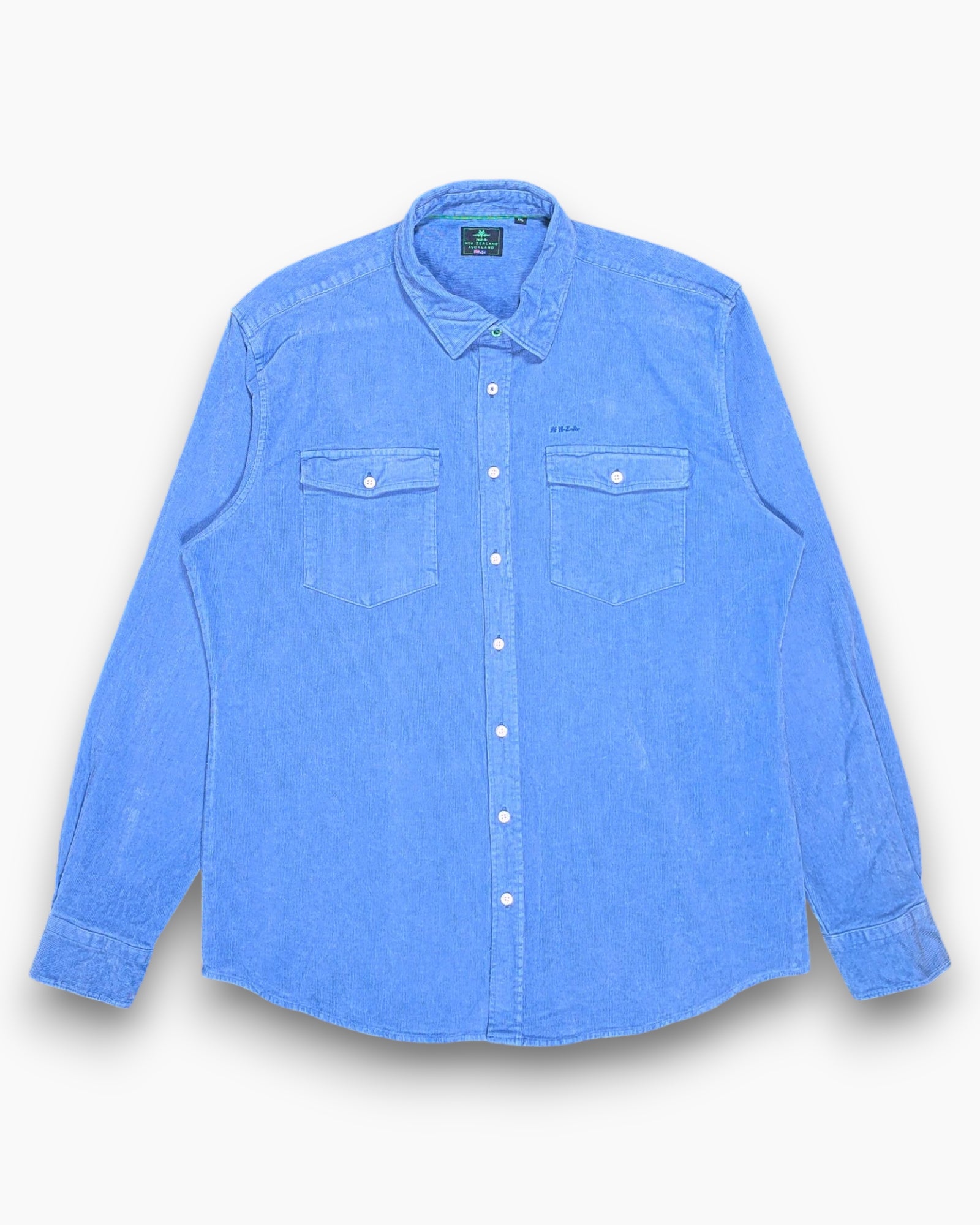 Front Pre-owned NZA New Zealand Auckland Button-Down Shirt – Blue XXL