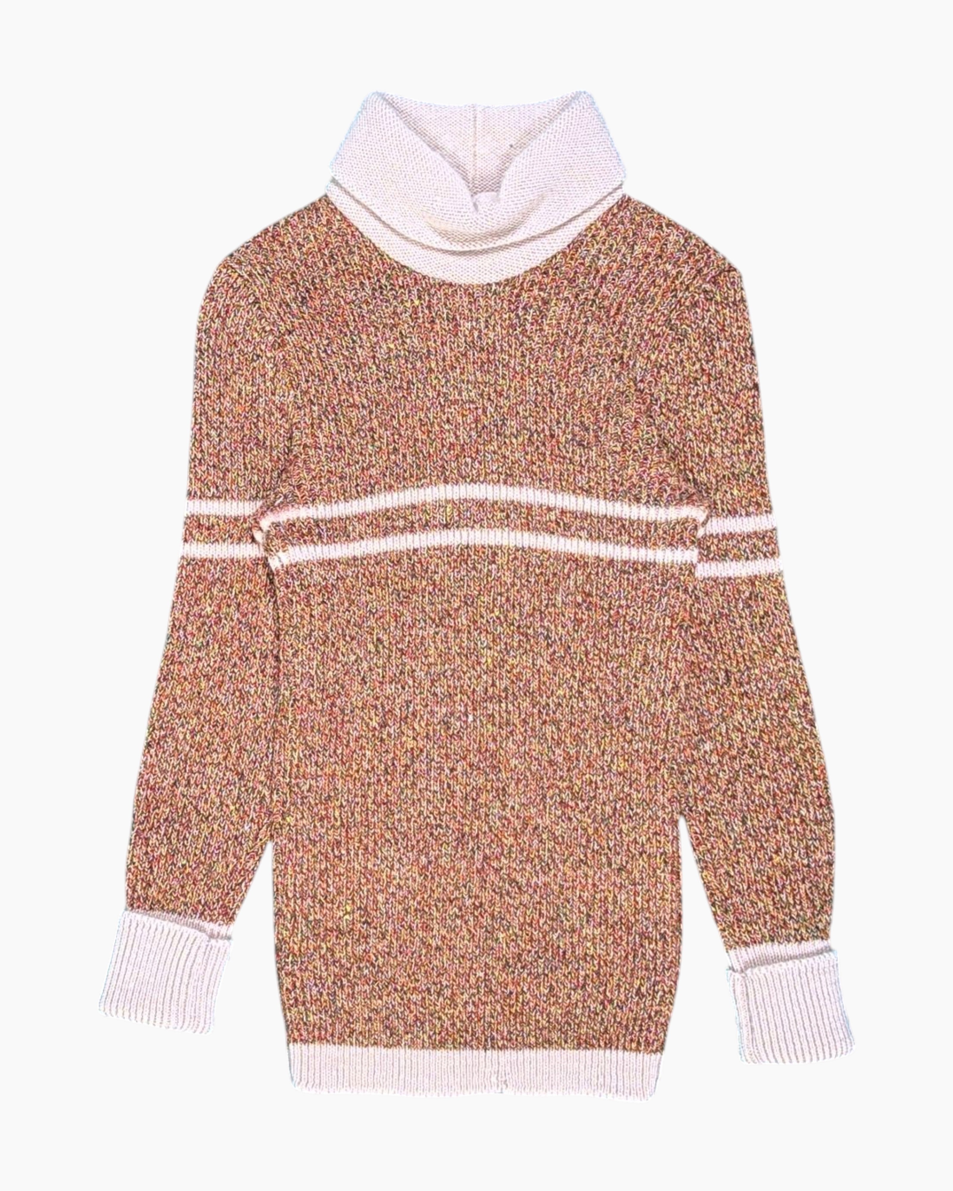 Front Vintage 70s Prestigio Pullover Sweater – Multicolor Striped Band