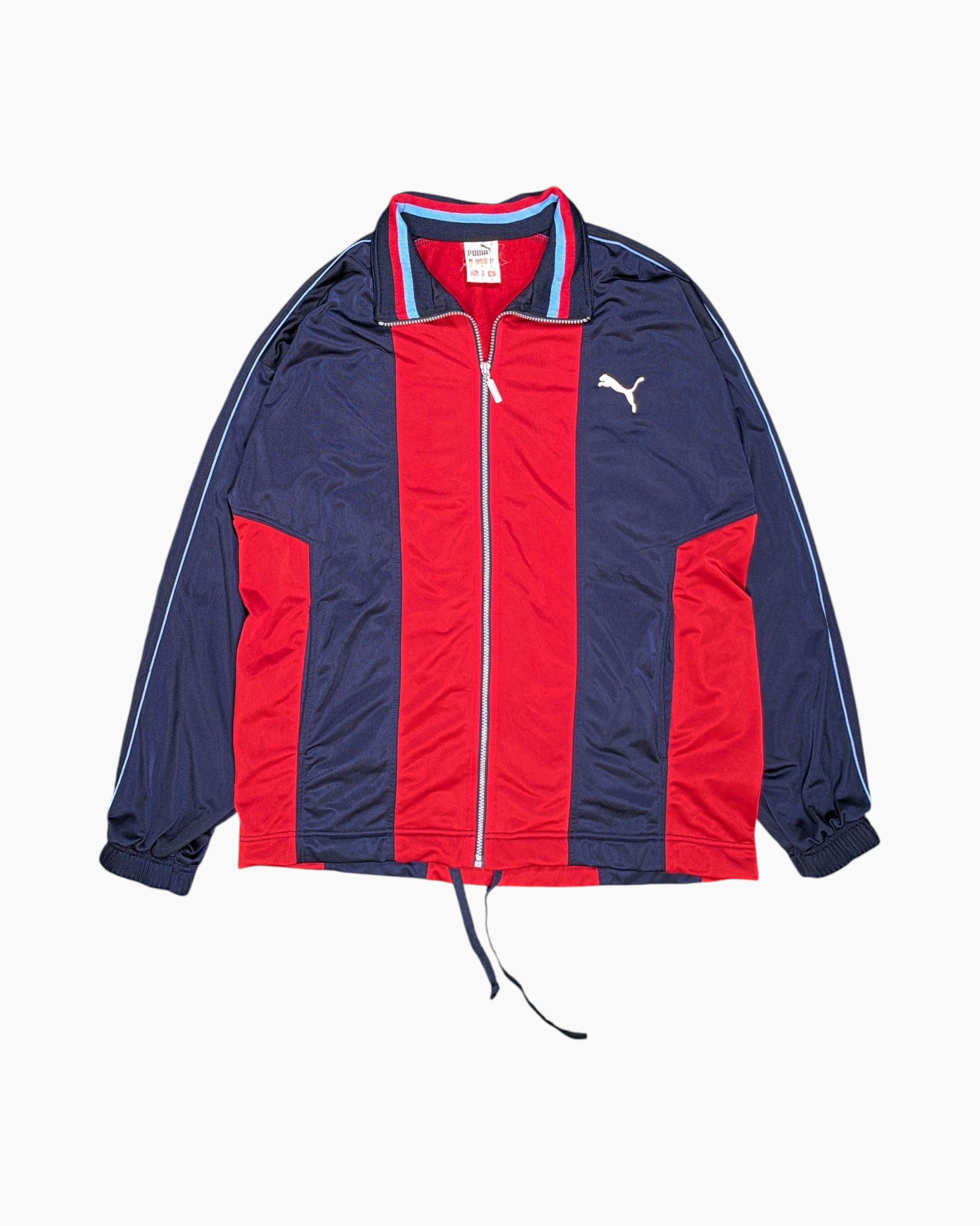 Front Vintage 80s PUMA Track Jacket – Red Navy Colorblock