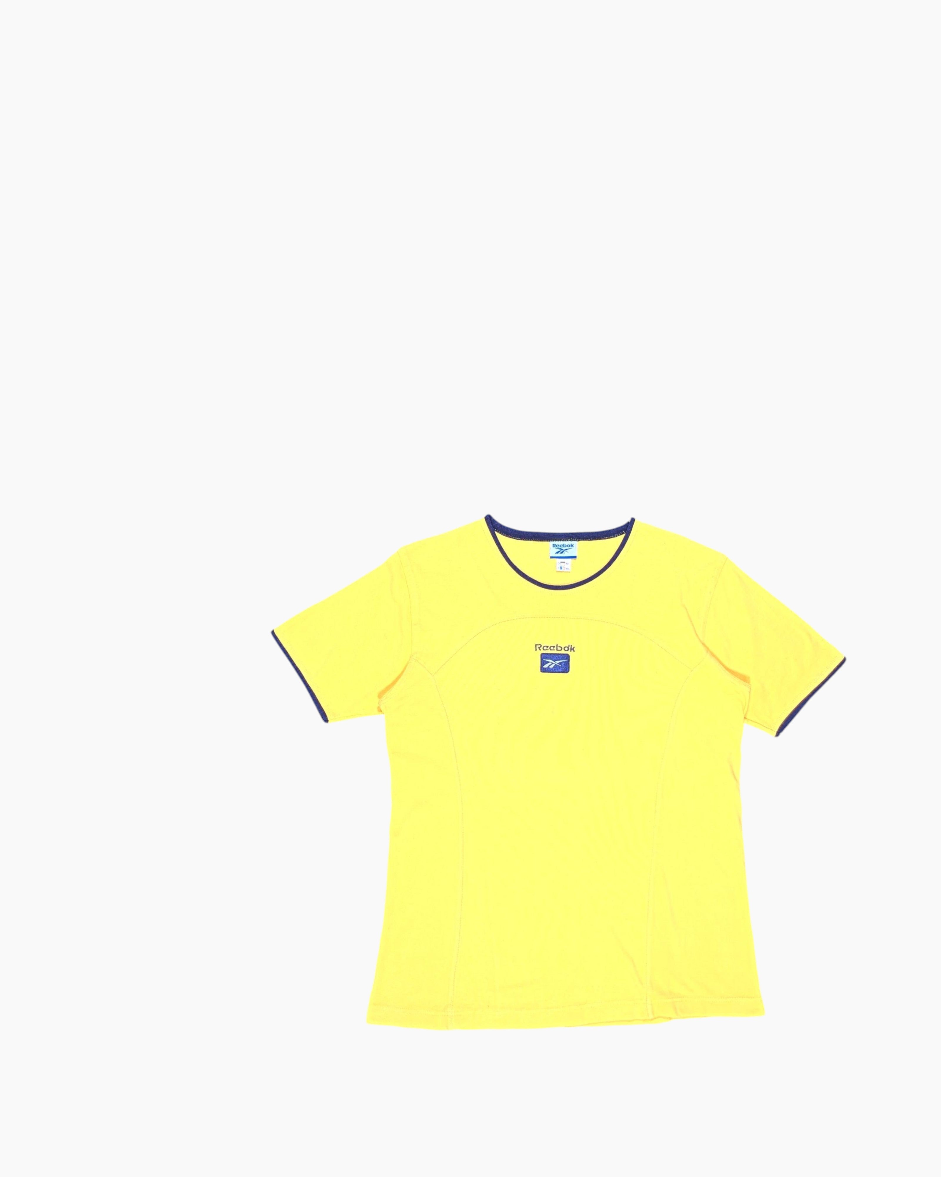 Front Vintage Y2K Reebok Graphic T-Shirt – Yellow Ringer (Preloved)
