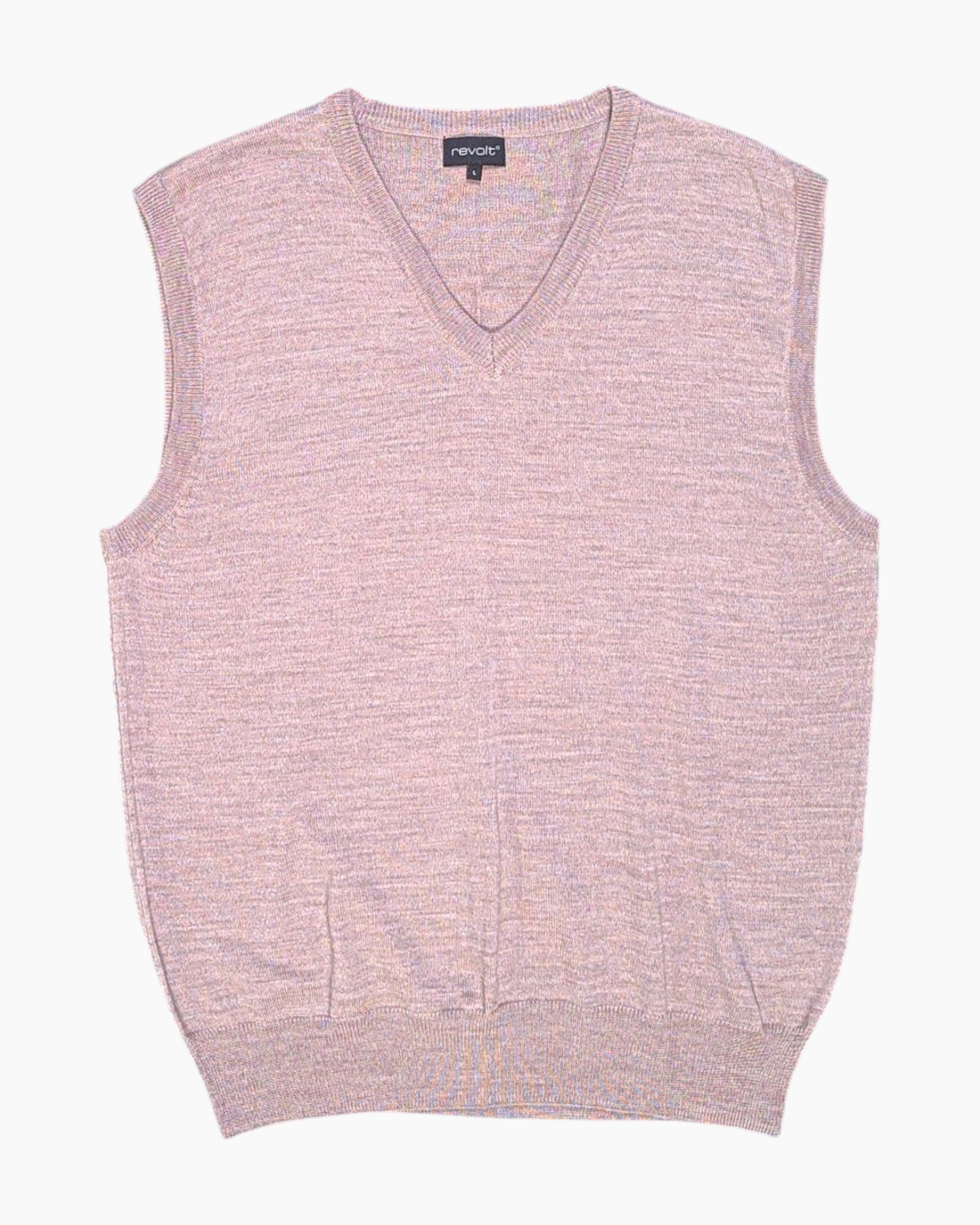 Front Pre-owned revolt Sleeveless Sweater (Knit Vest) – Beige V-neck (L)