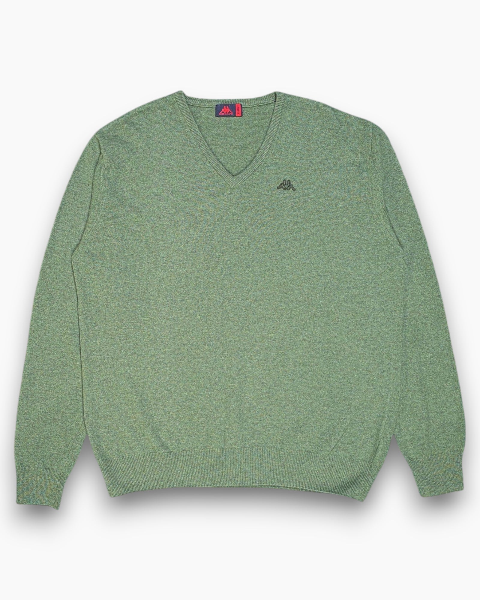 Front Pre-owned ROBE DI KAPPA Pullover Sweater – Green V‑neck (XL)