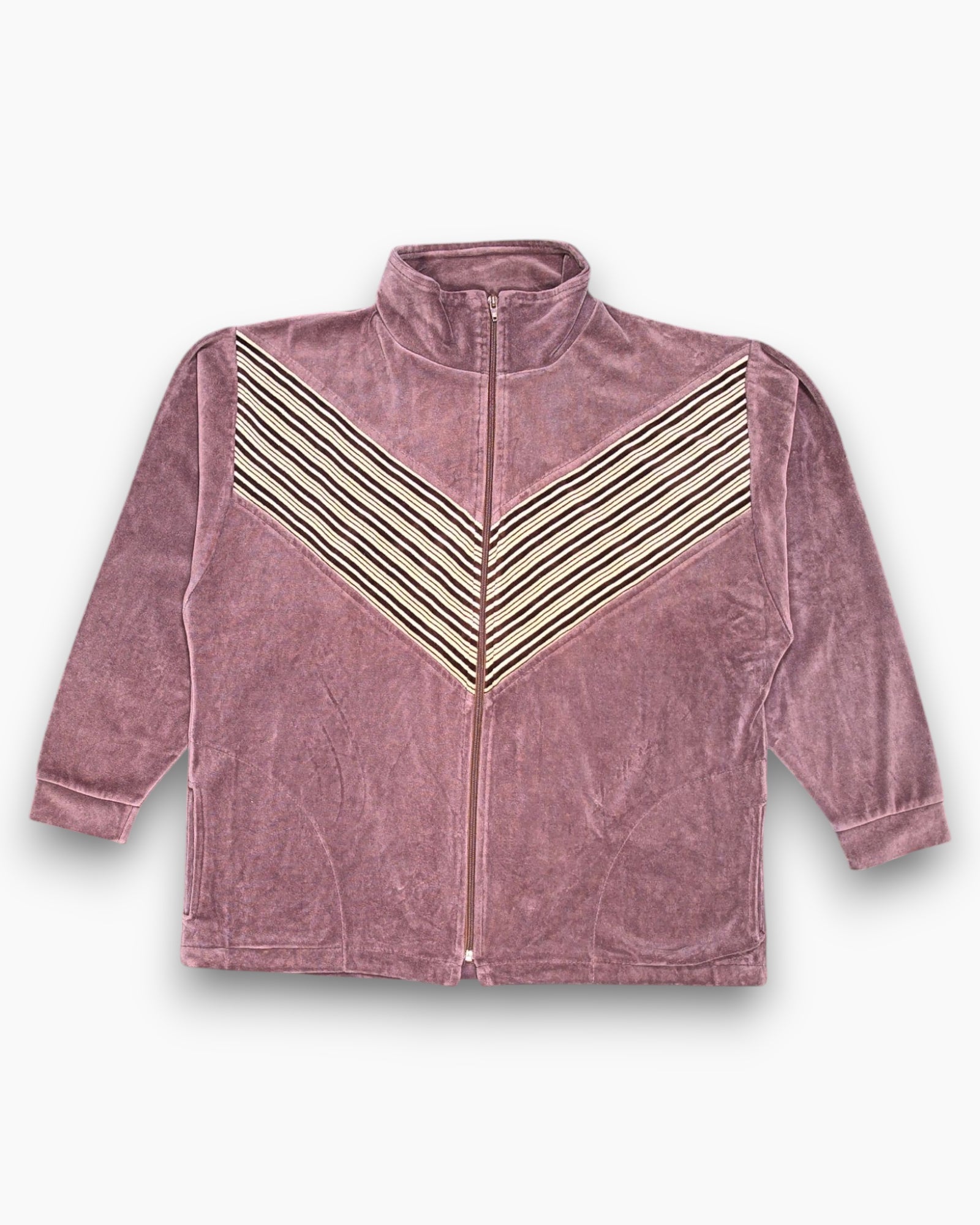 Front Vintage 90s/2000s Ryszard Kozak Zip-up Track Jacket – Pink Chevron Panel