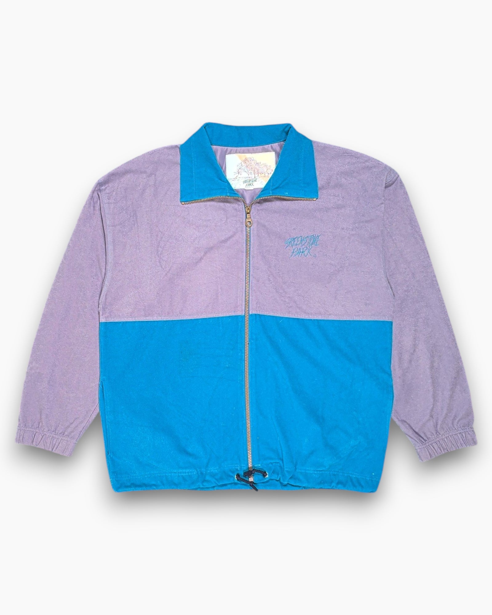 Front Vintage 80s/90s Sierra Park Zip-up Jacket – Blue Pastel Color-block