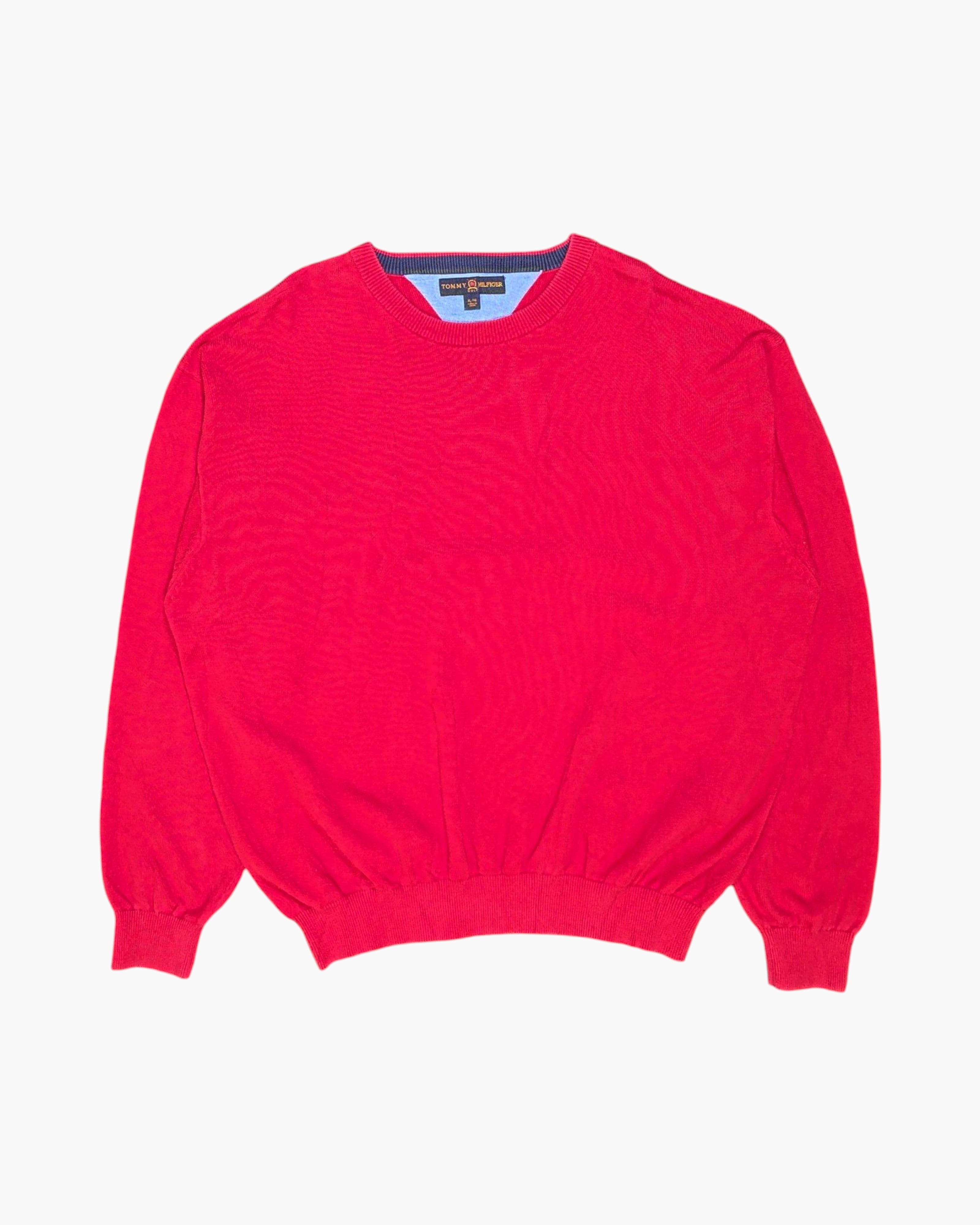 Front Vintage 90s Tommy Hilfiger Pullover Sweater – Red Crest Golf