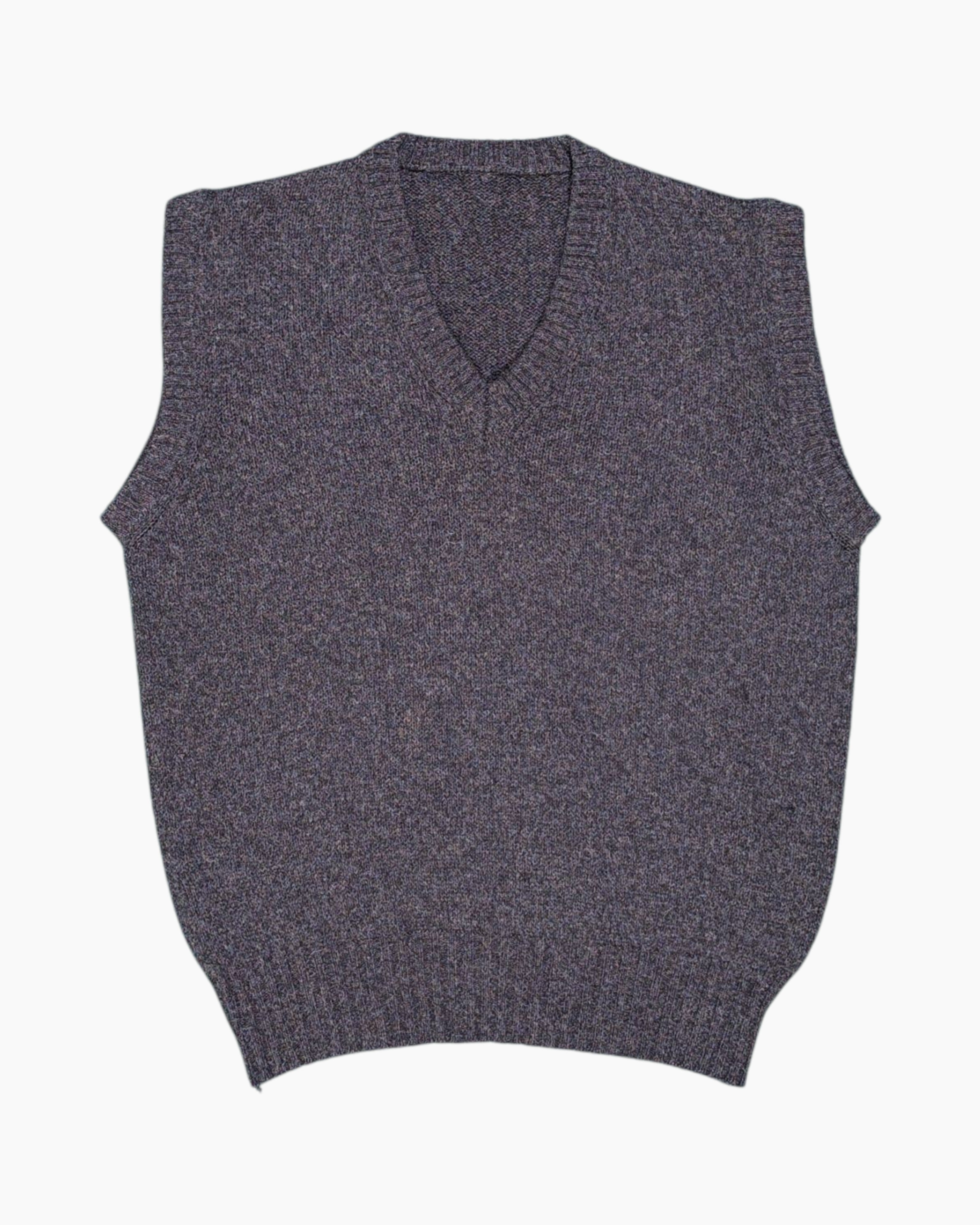 Front Pre-owned Unknown Pullover Sweater Vest – Gray Ribbed V-neck