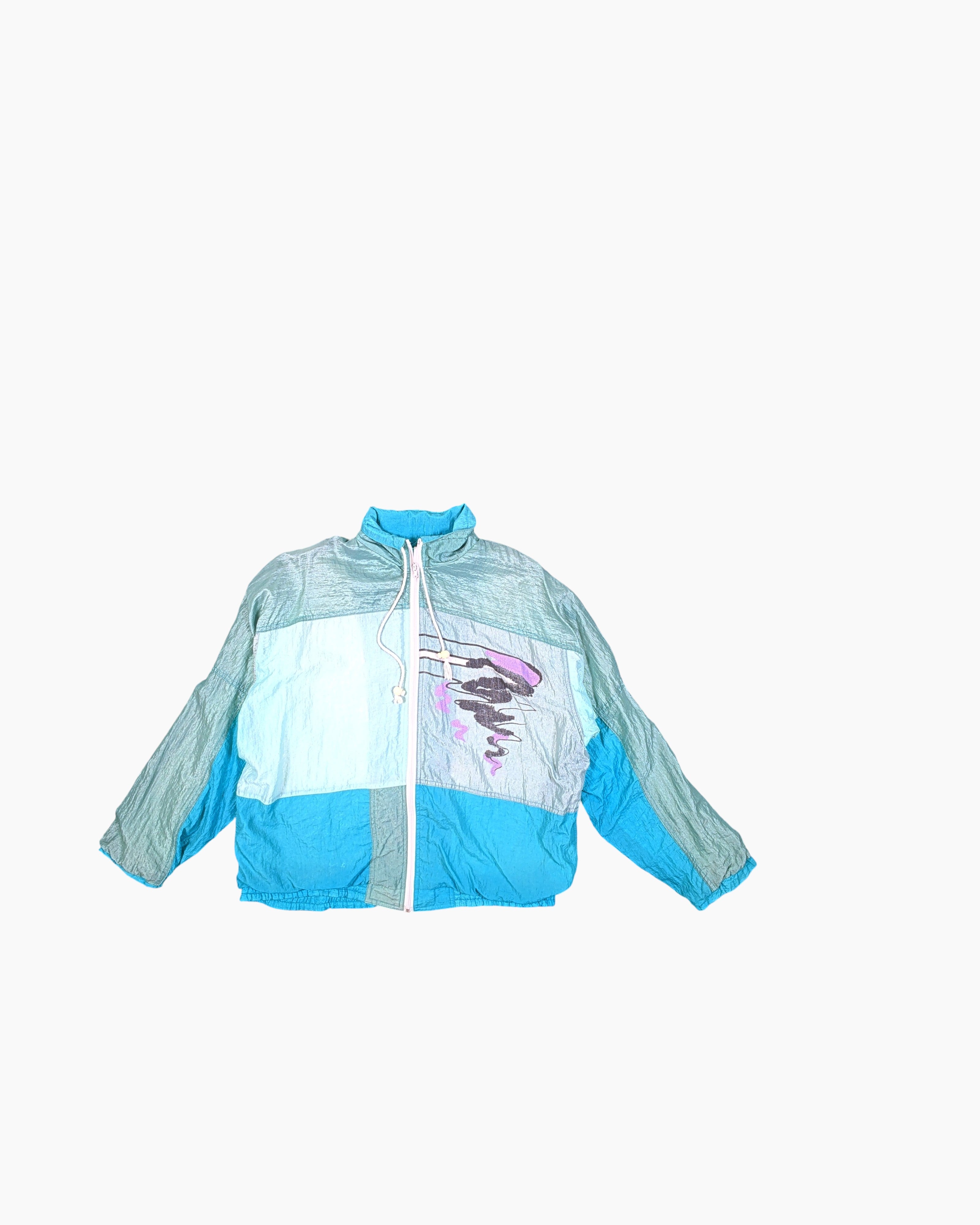 Front Vintage 80s/90s Unknown Windbreaker Jacket – Multicolor Brushstroke