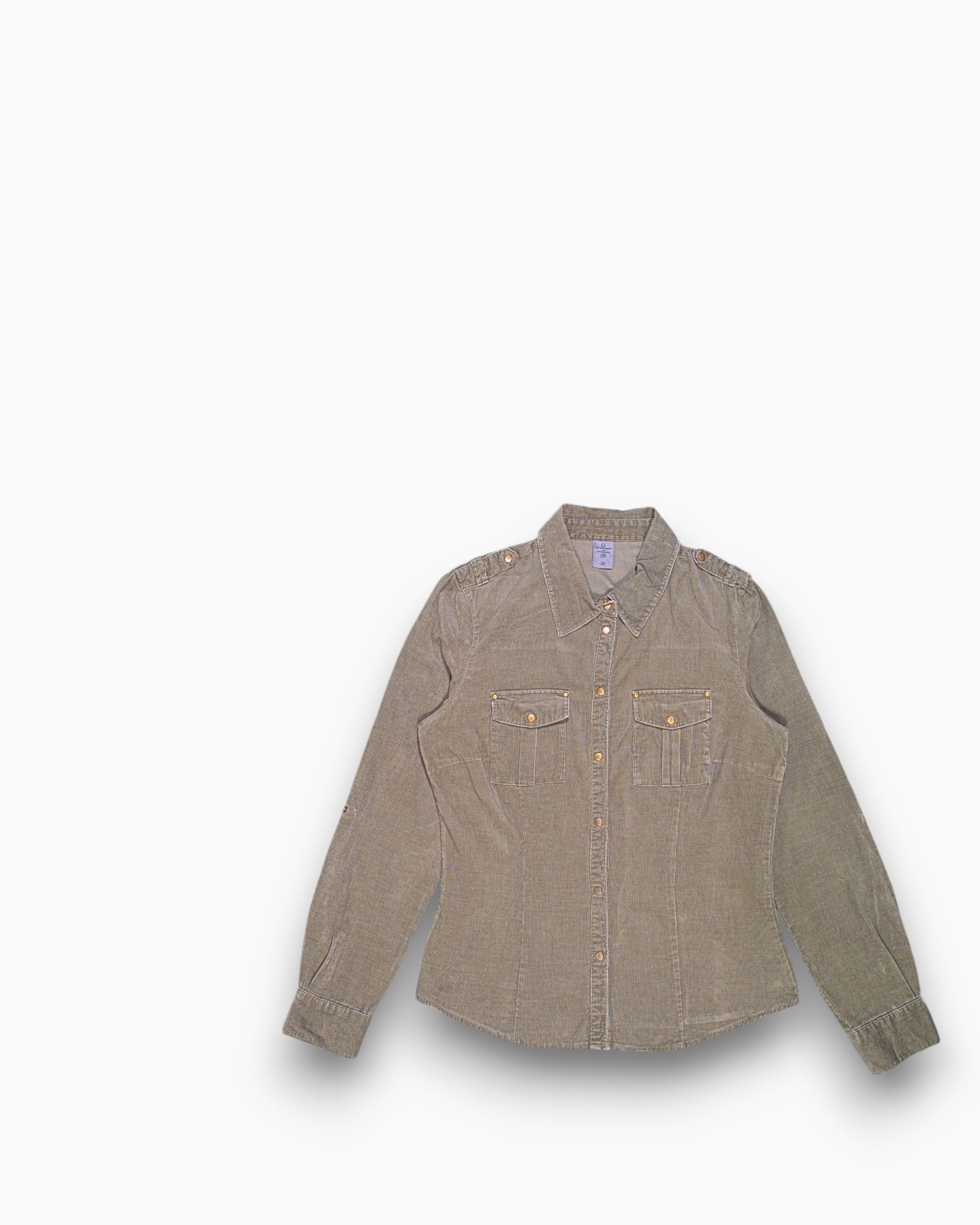 Front Pre-owned VERO MODA Corduroy Shirt – Brown Workwear