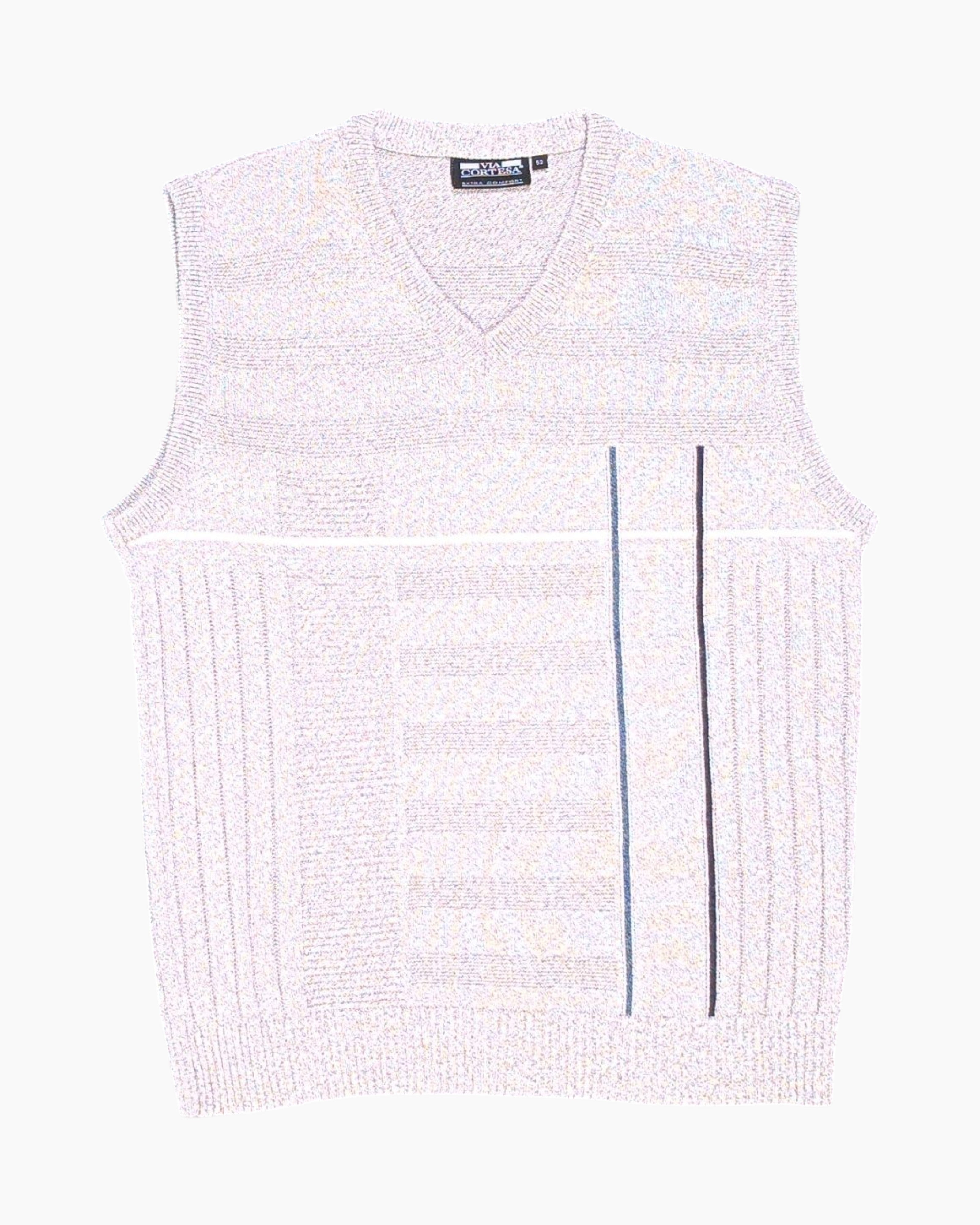 Front Pre-owned VIA CORTESA Sleeveless Sweater Vest – Cream Ribbed