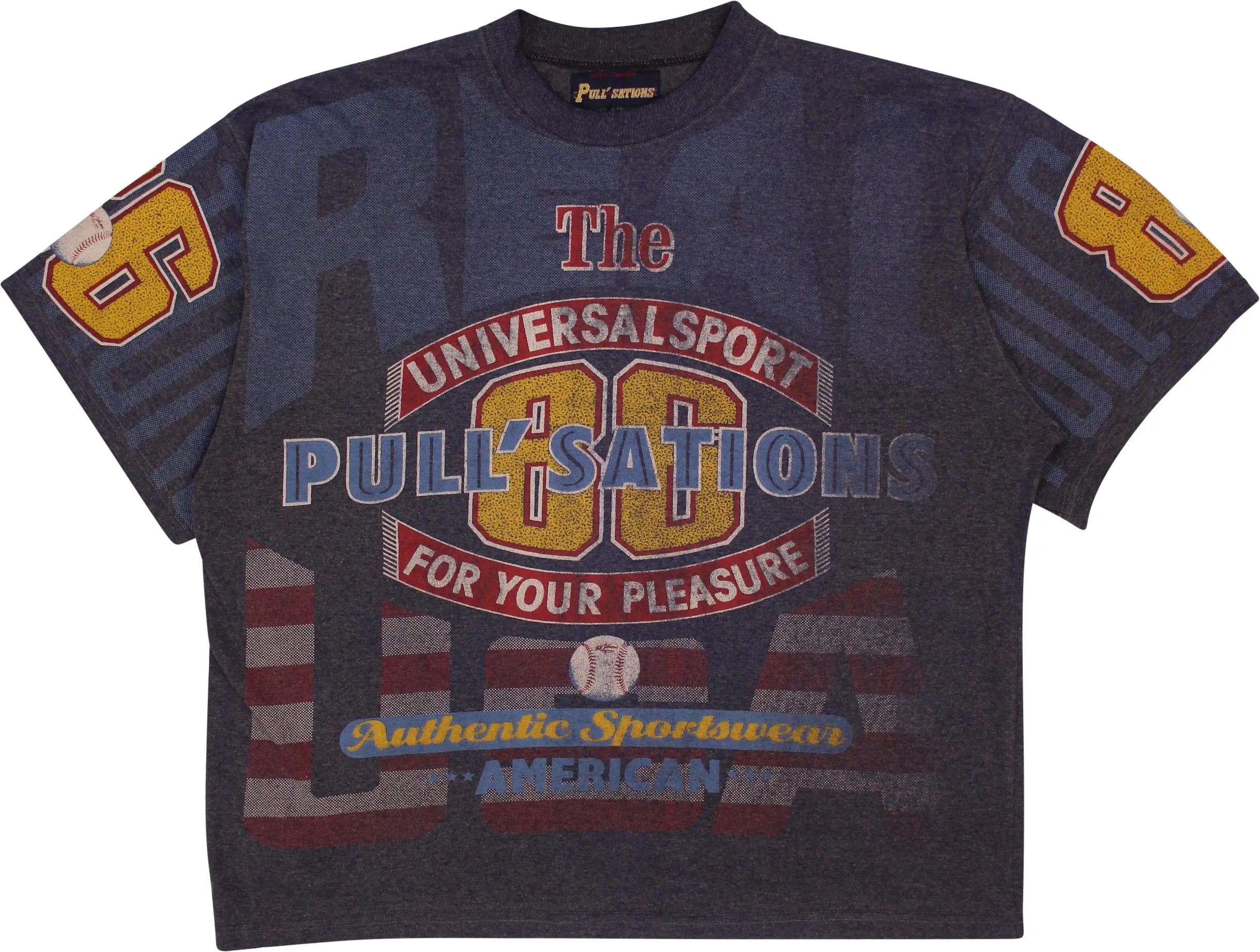 Pull'Sations - 90s/00s Baseball Themed T-Shirt- ThriftTale.com - Vintage and second handclothing