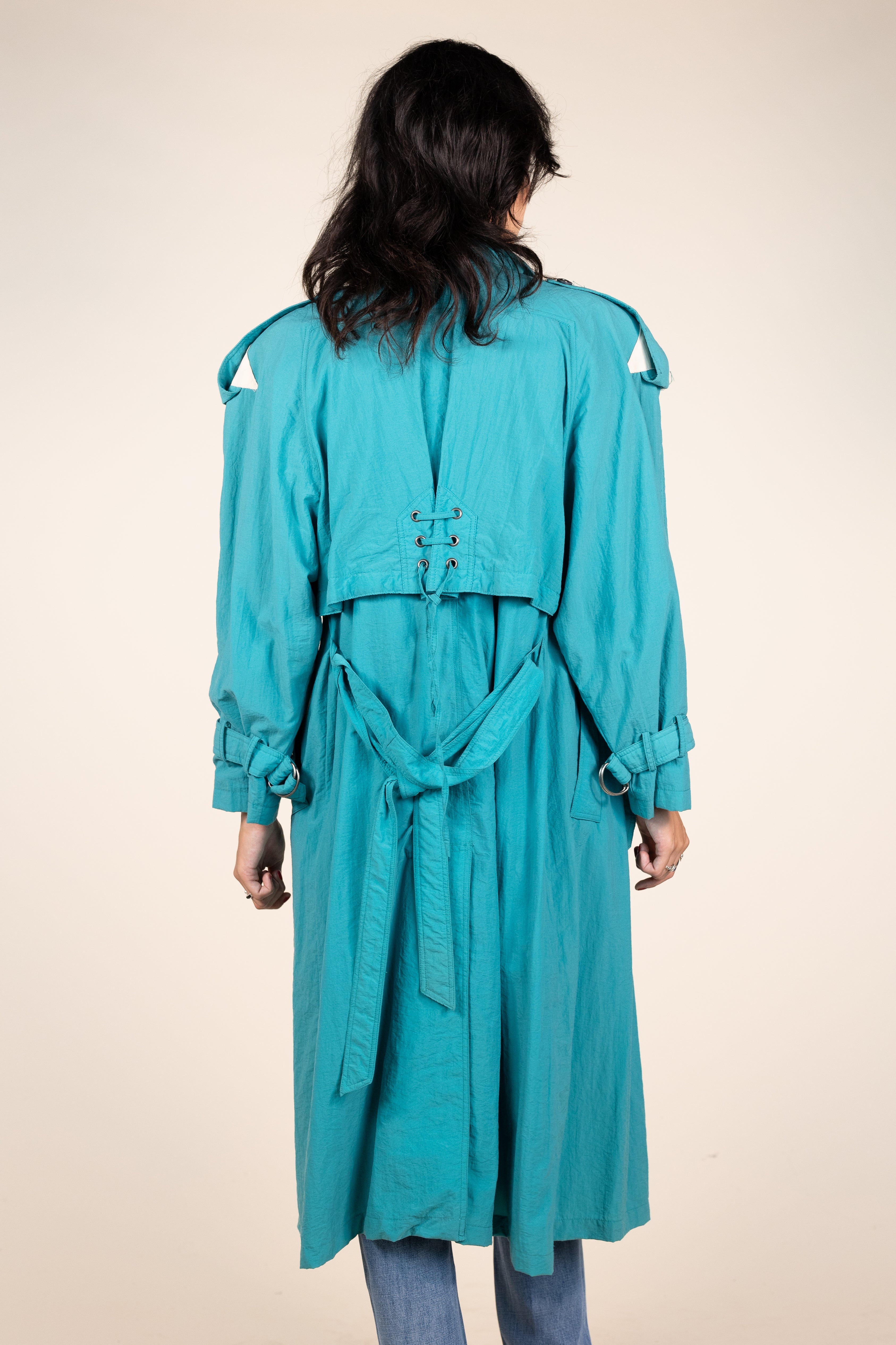 Vintage 80s Blue Trenchcoat