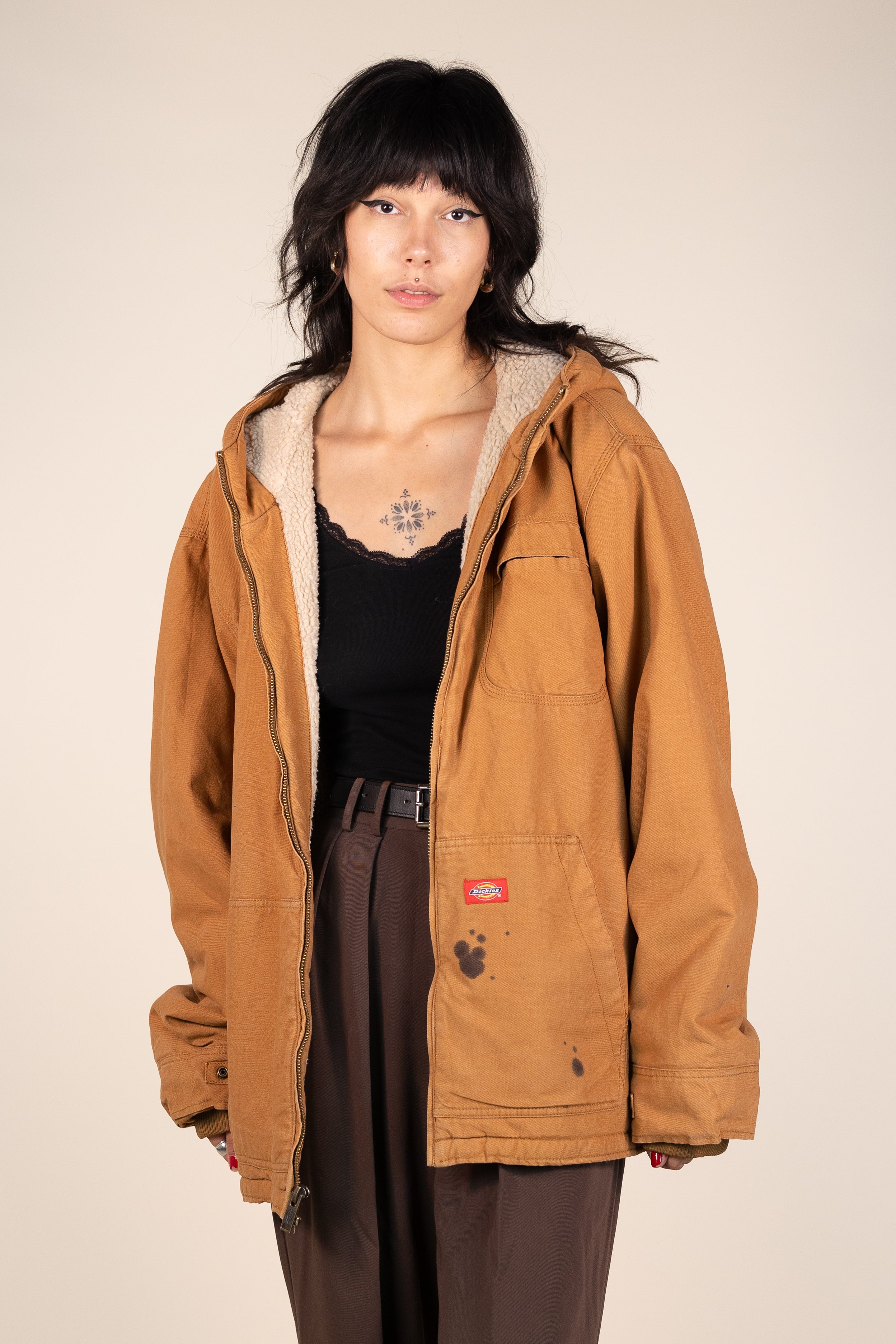 Dickies Camel Sherpa Lined Workwear Jacket