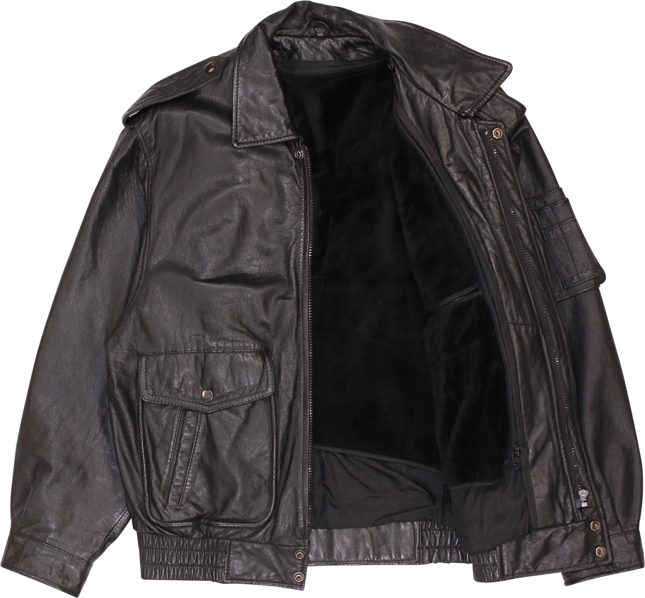 Frey Collection - 80s/90s Leather Jacket with Lining- ThriftTale.com - Vintage and second handclothing