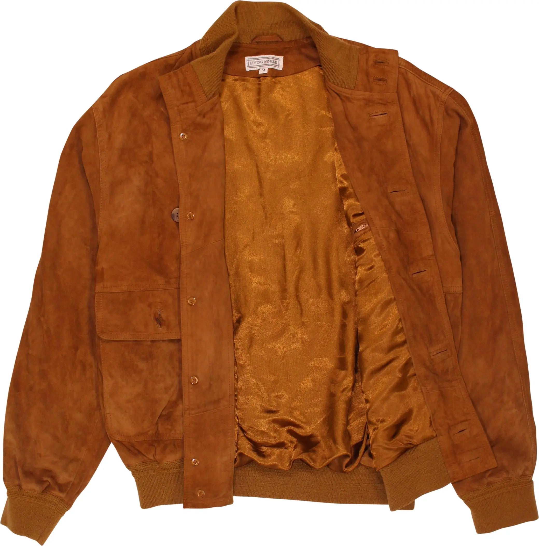 Living World - 80s/90s Suede Jacket- ThriftTale.com - Vintage and second handclothing
