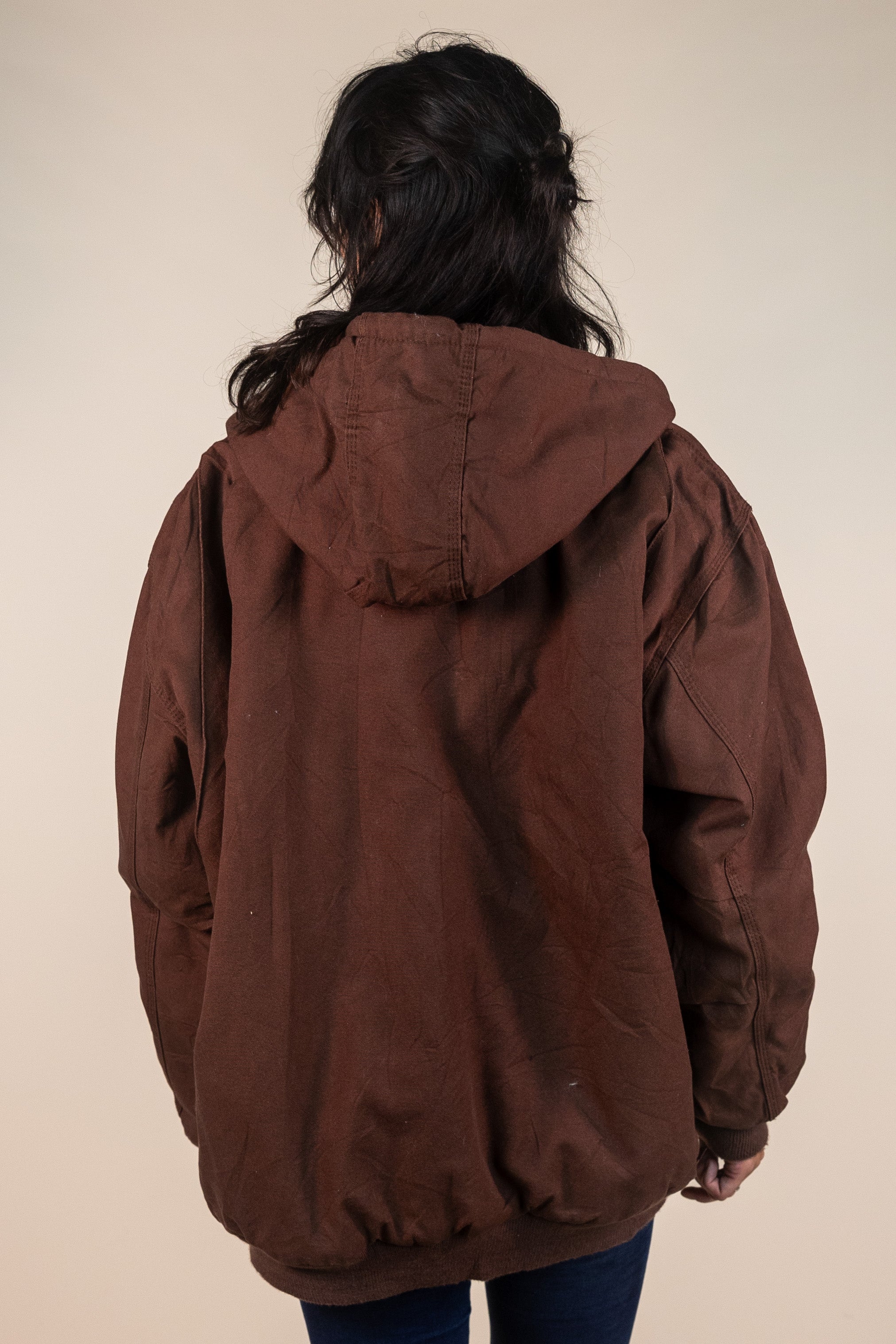 Old Mill Brown Hooded Workwear Jacket