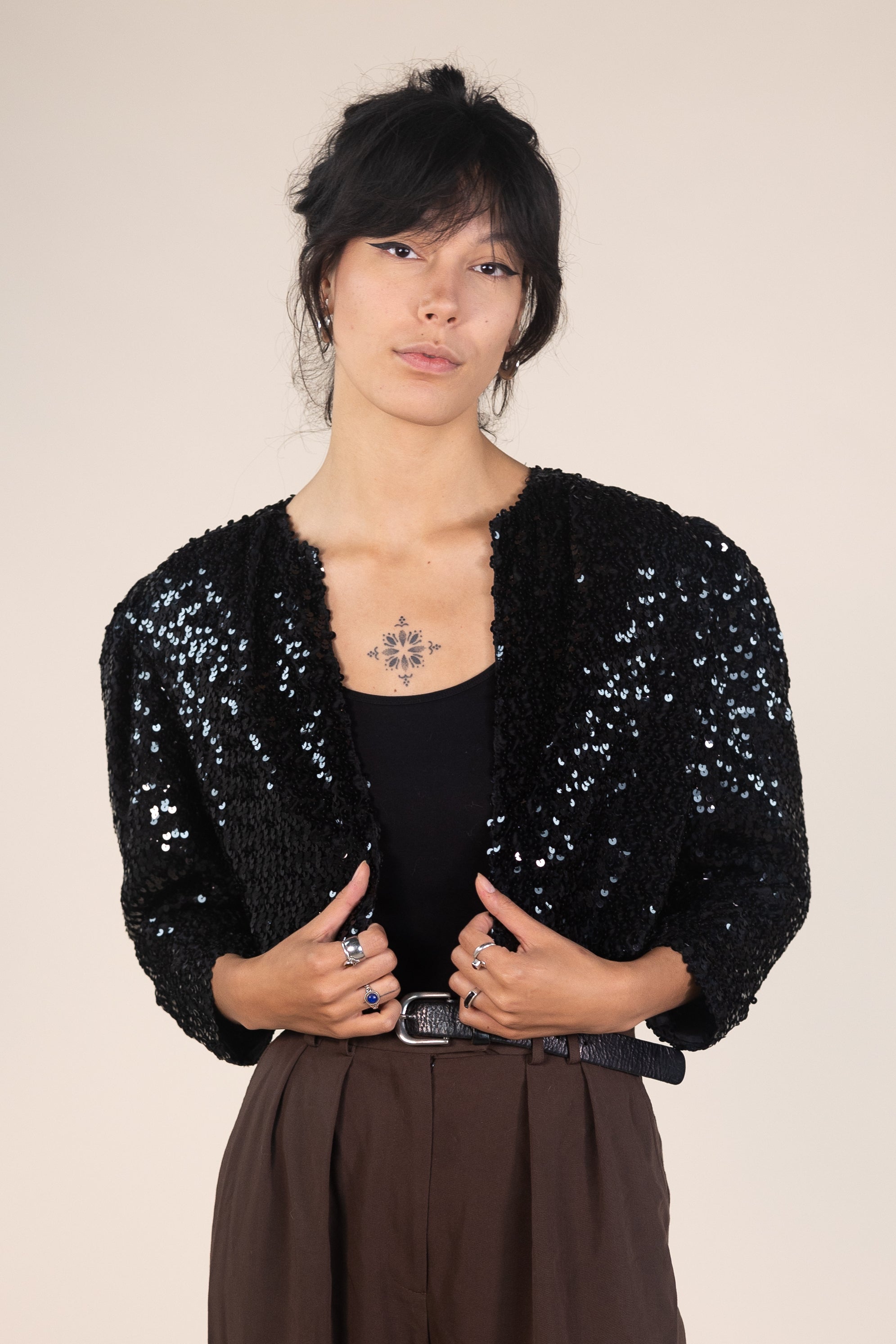 80s Silk Sequin Bolero