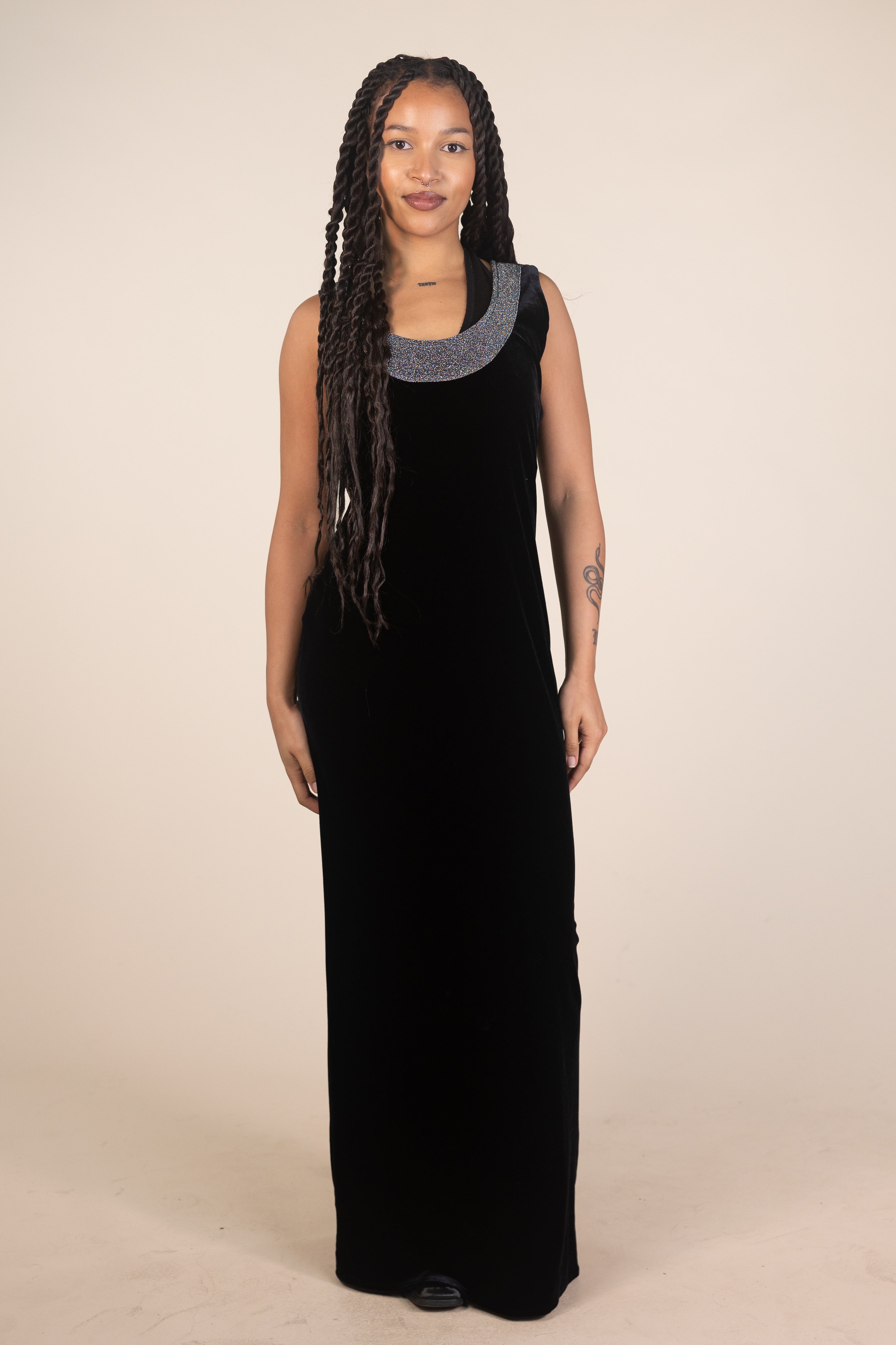 Vintage 80s Velvet Maxi Dress