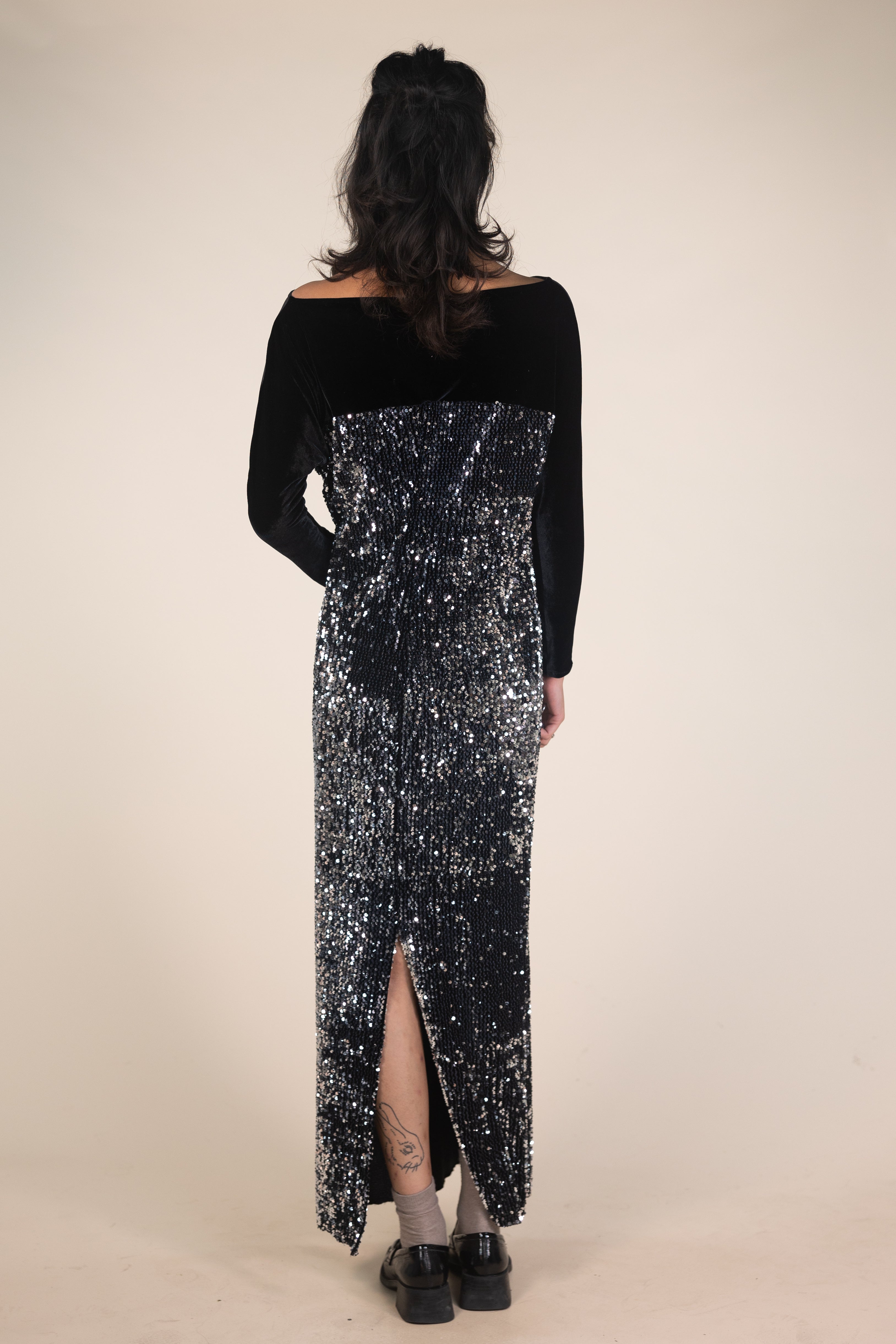 Sequin Velvet Maxi Dress