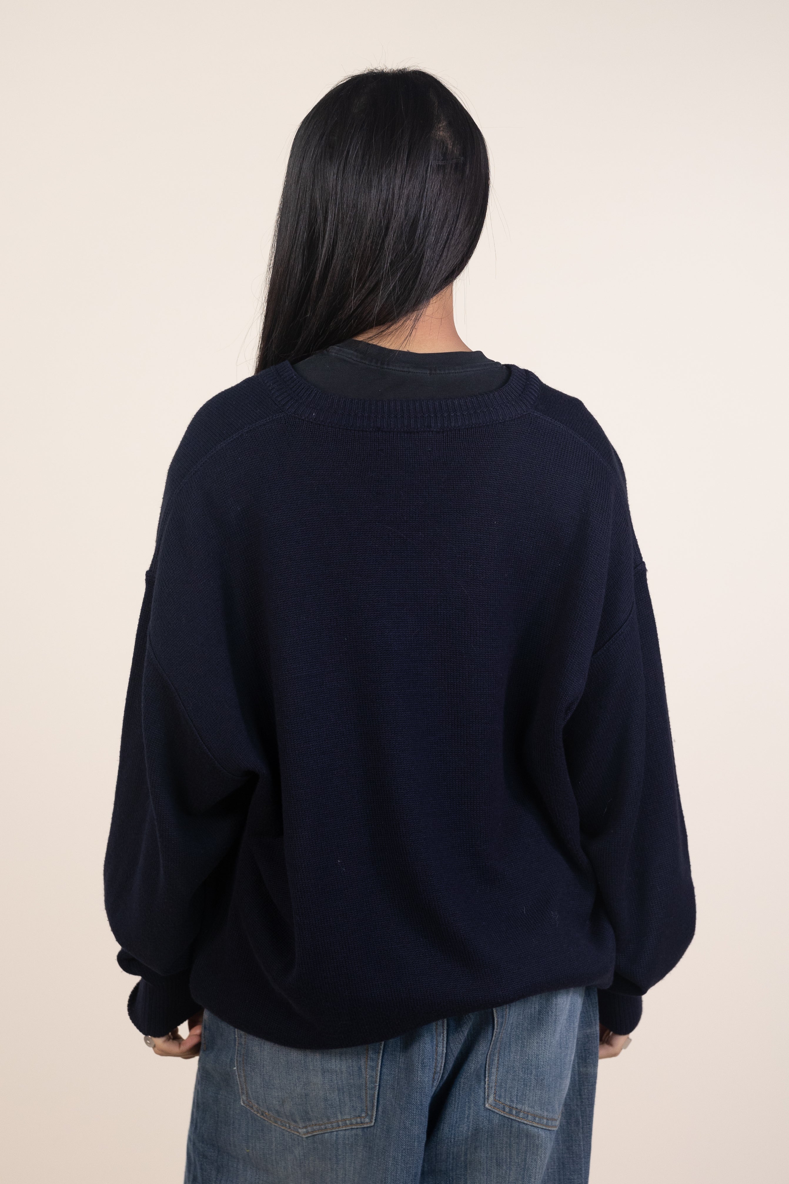 Blue Jumper with Jacuqard Knit