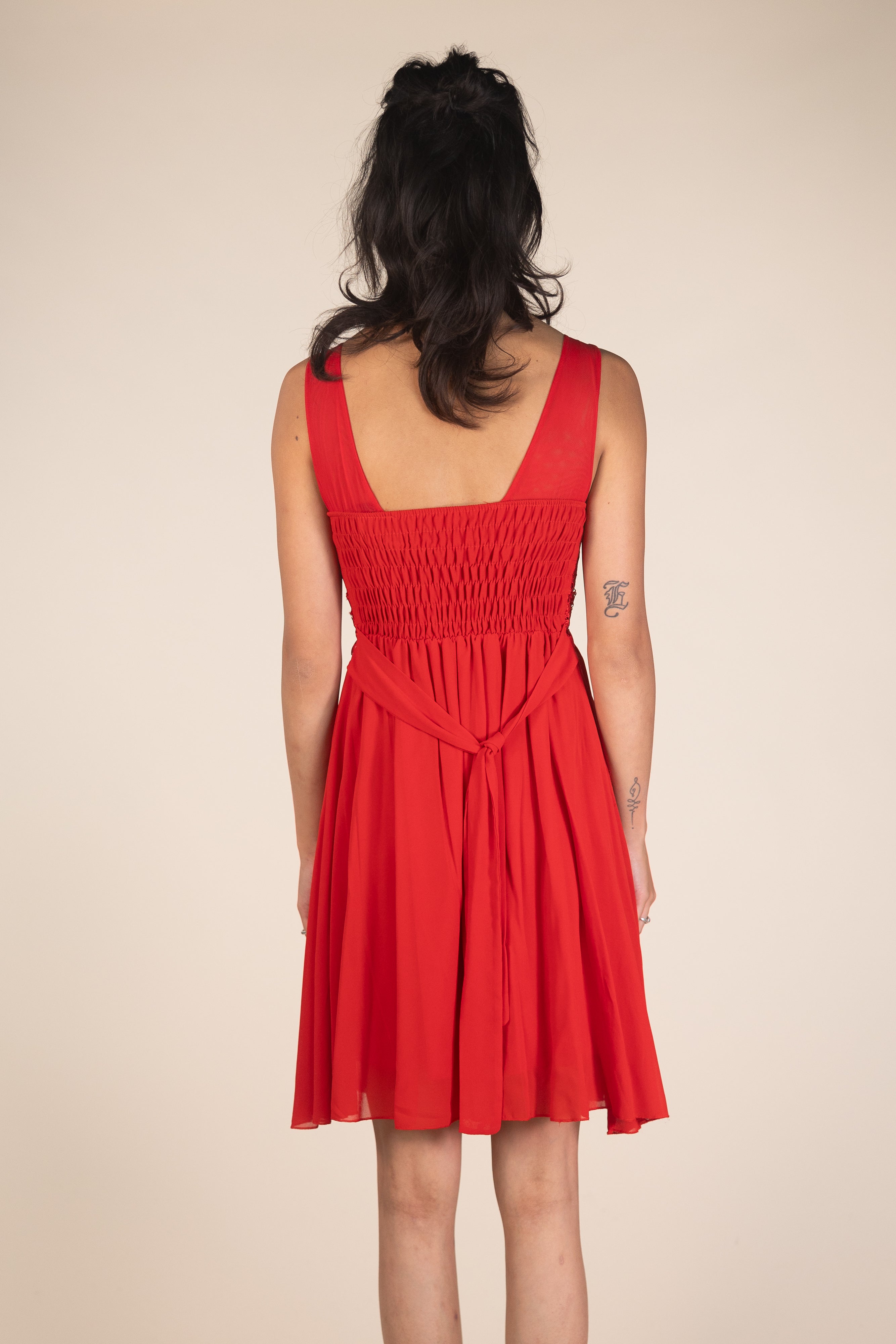 Red Chiffon Cocktail Dress