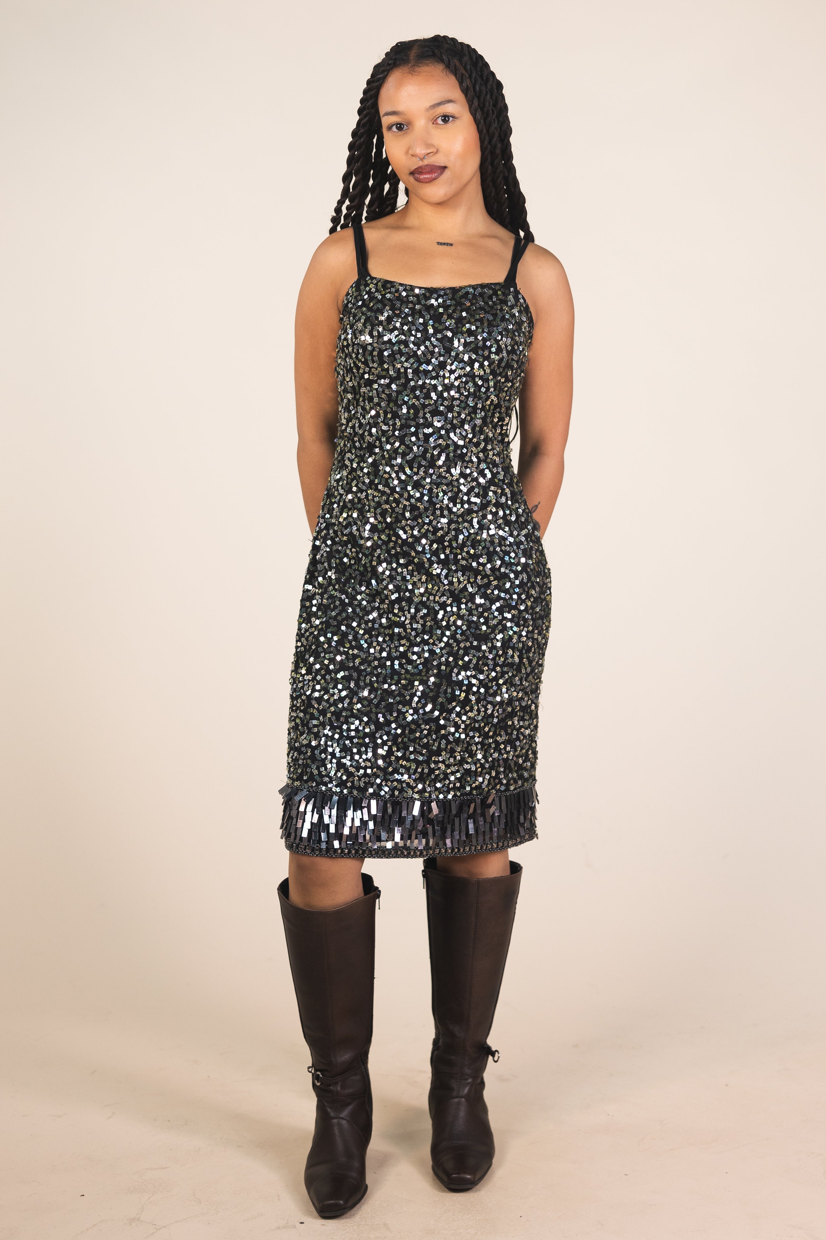 Silver Sequin Dress