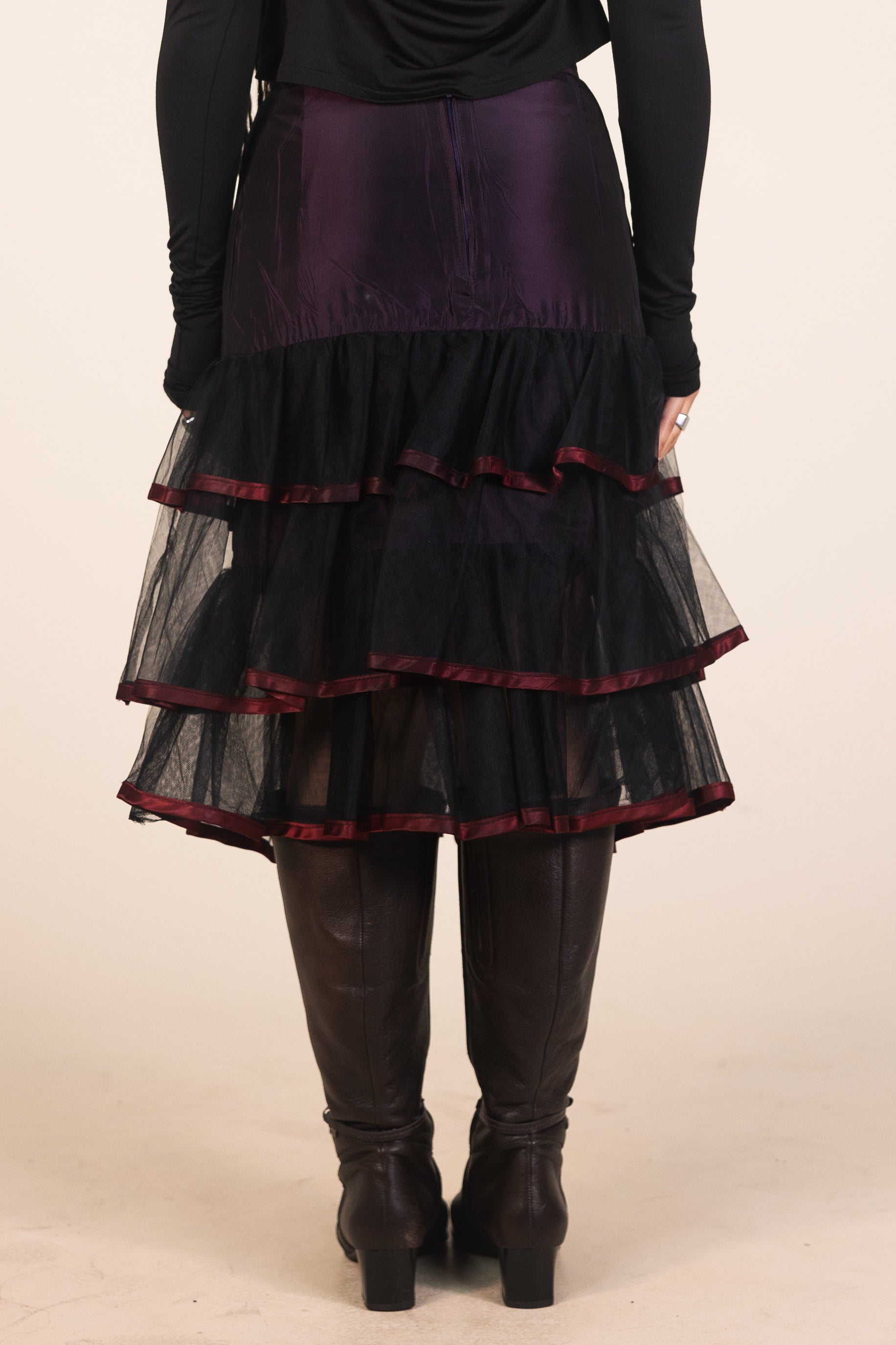 00s Ruffled Tiered Tulle Skirt