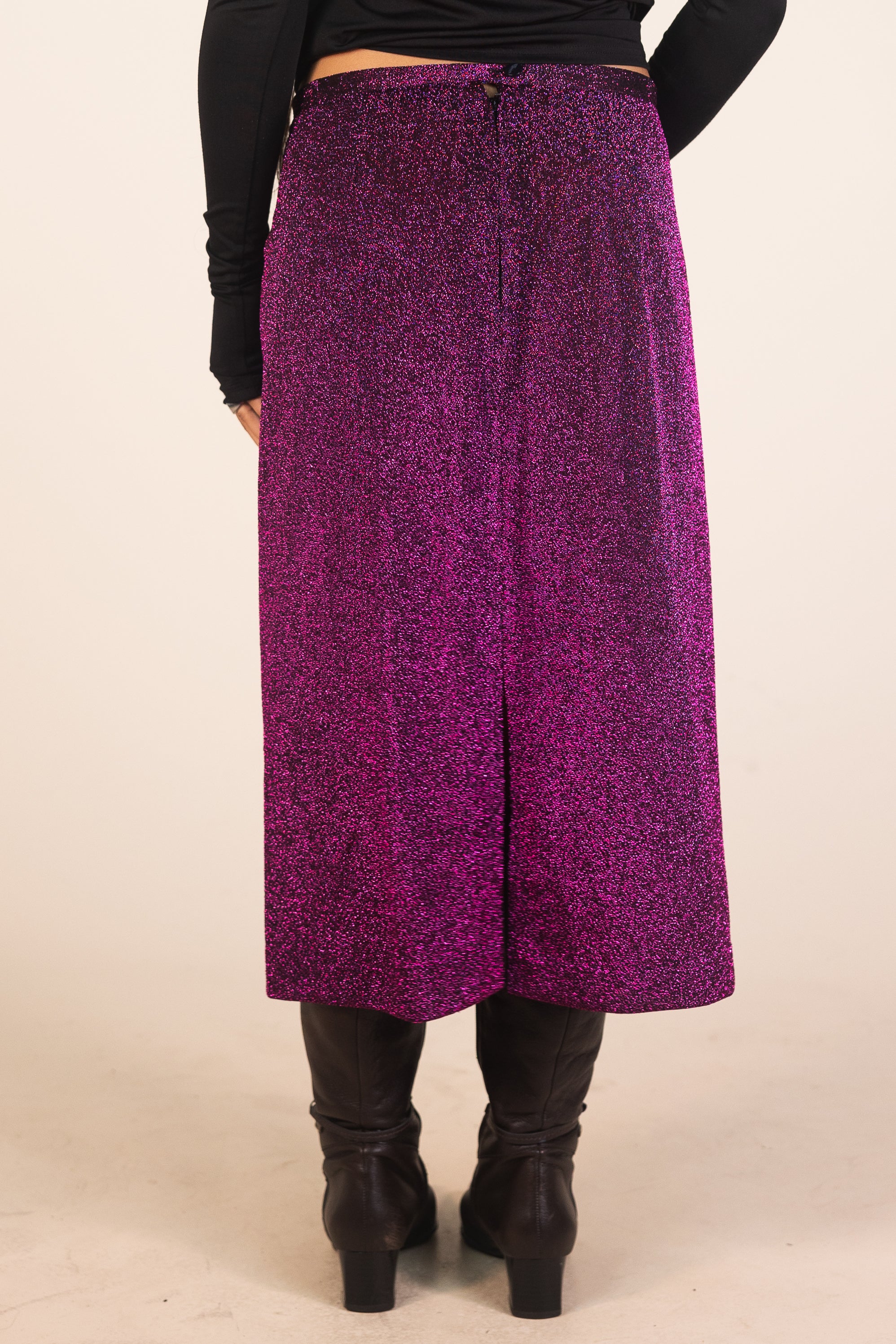 90s Purple Midi Glitter Skirt