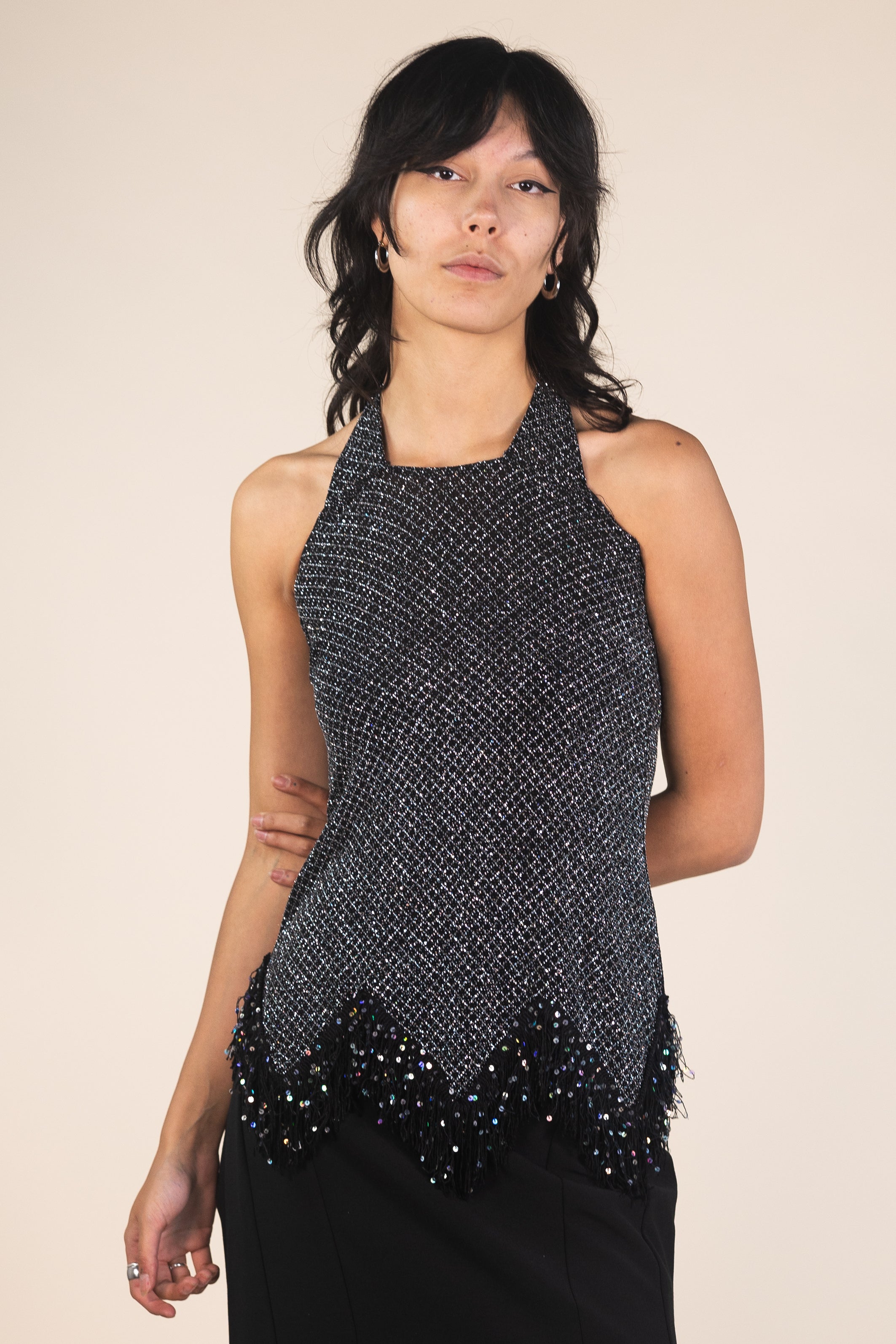 80s Glitter Halter Top