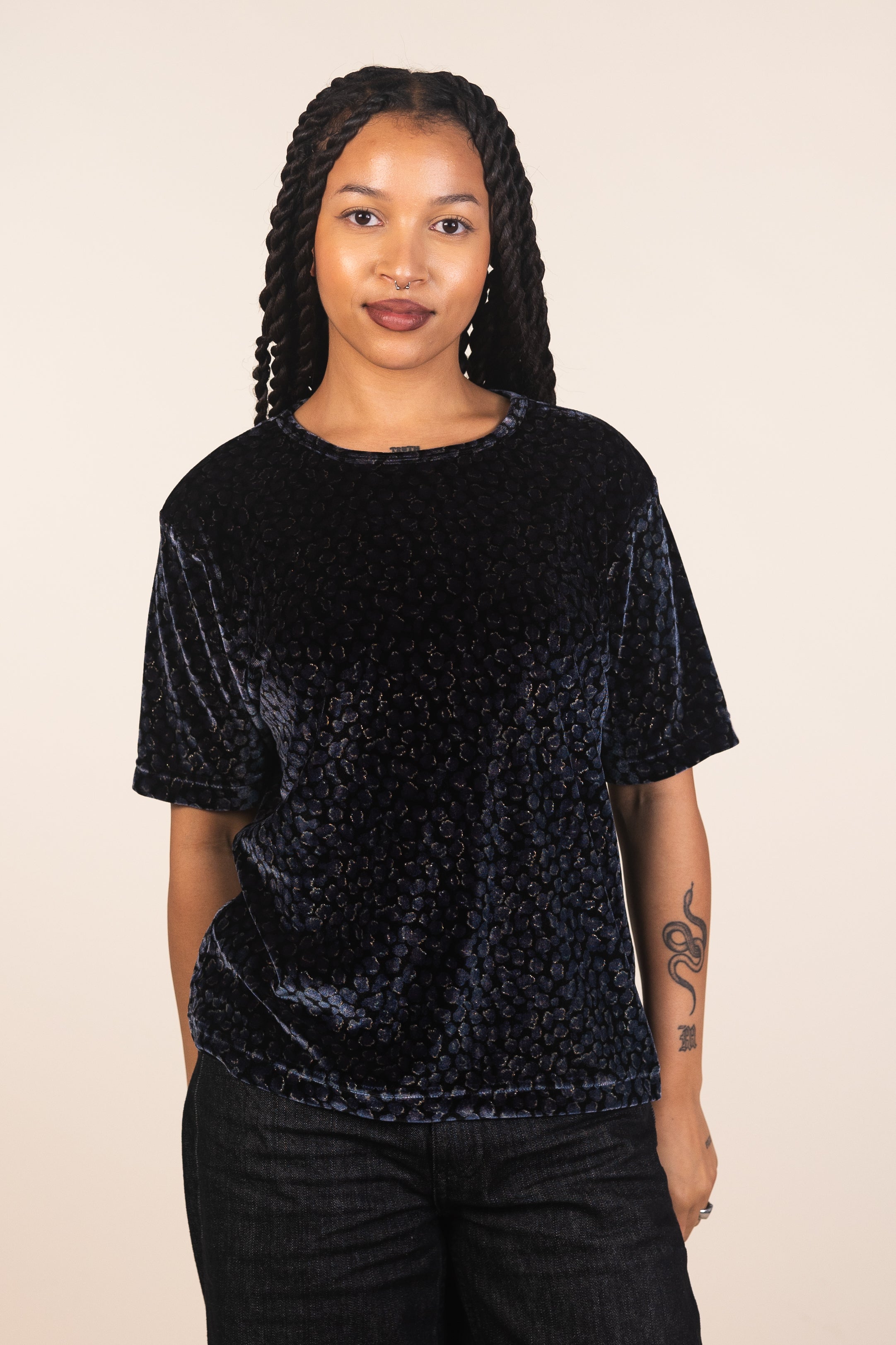 Velvet Short Sleeve Top