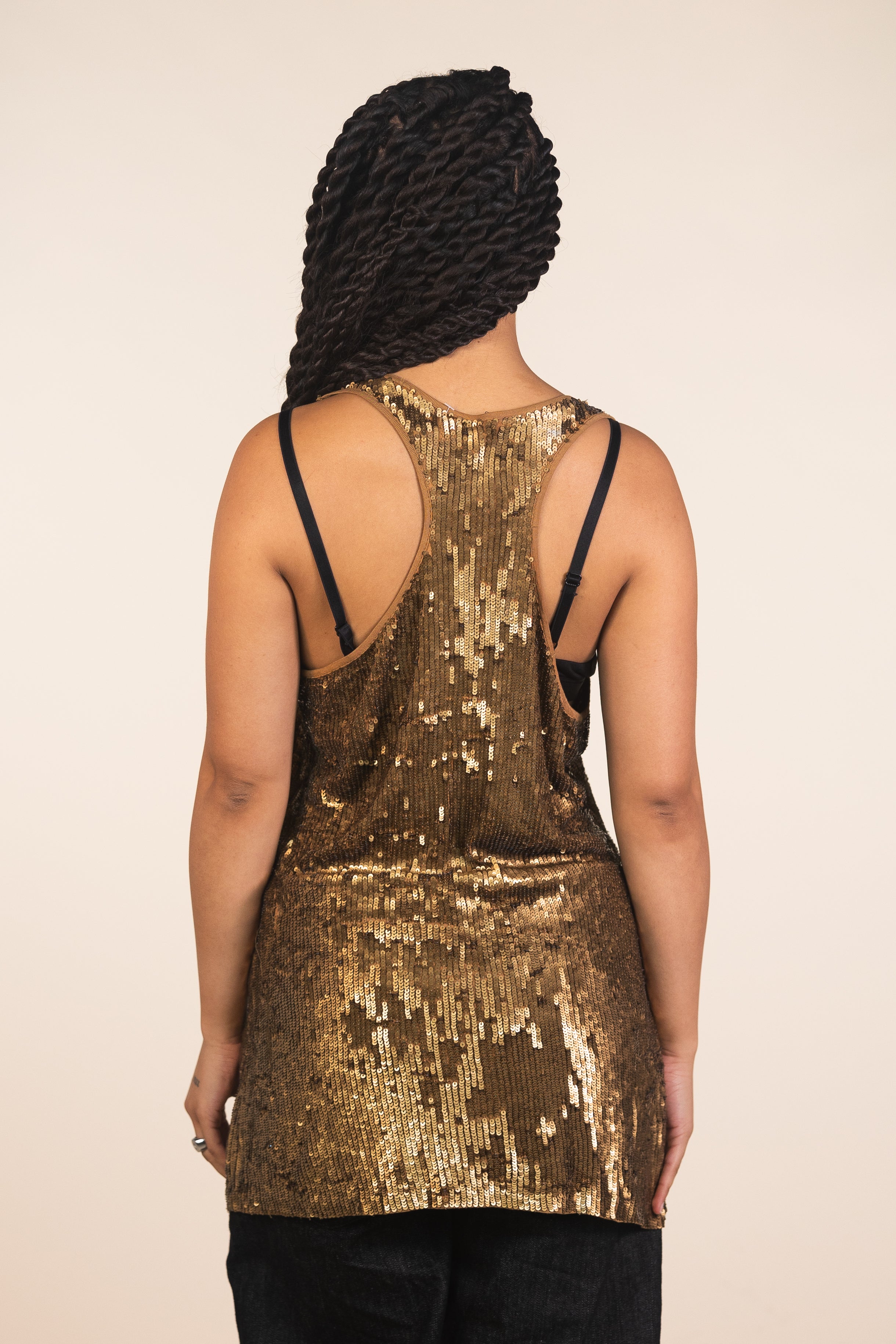 Gold Sequin Tank Top