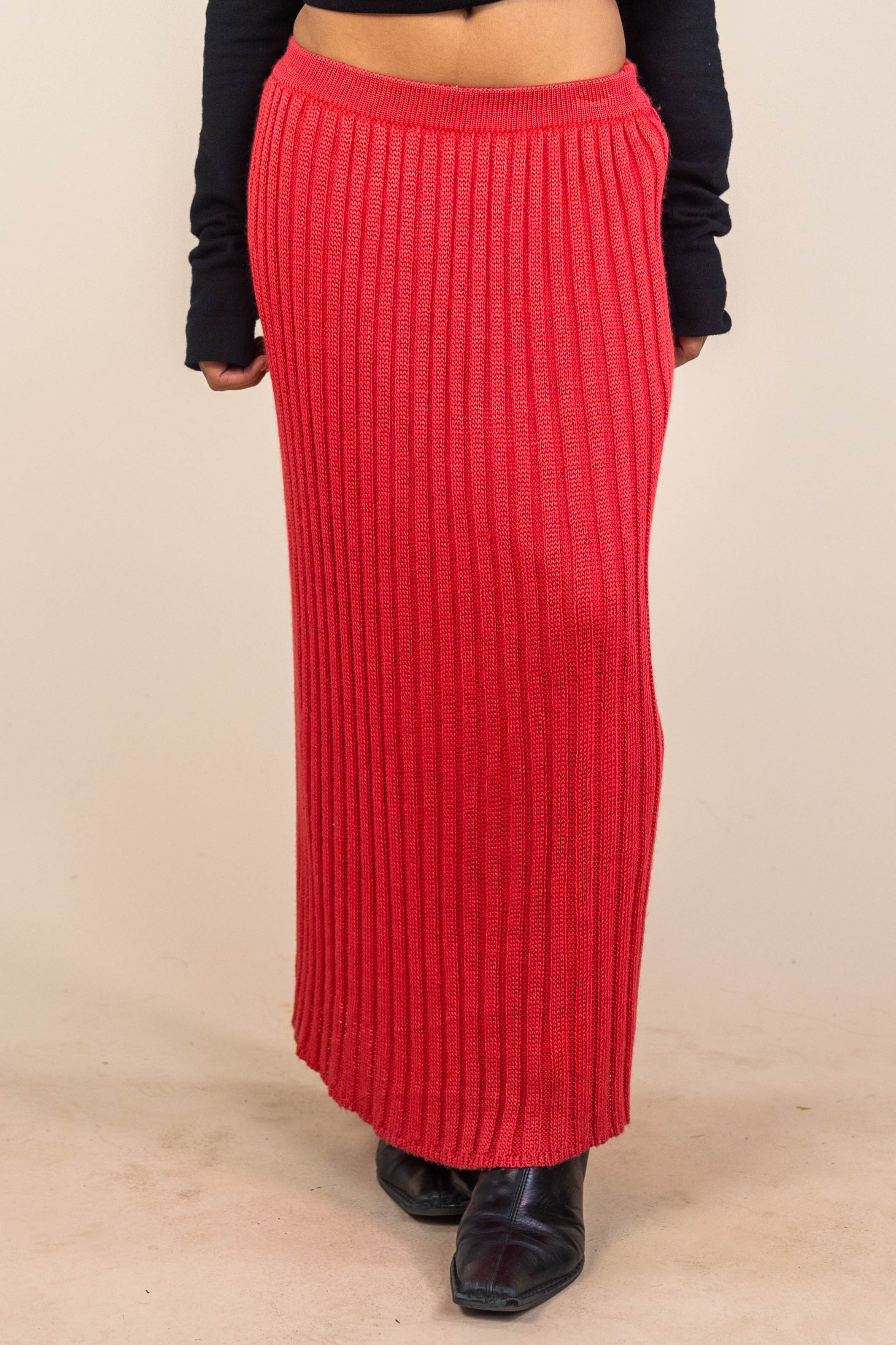 Maxi Knitted Skirt with Elastic Band