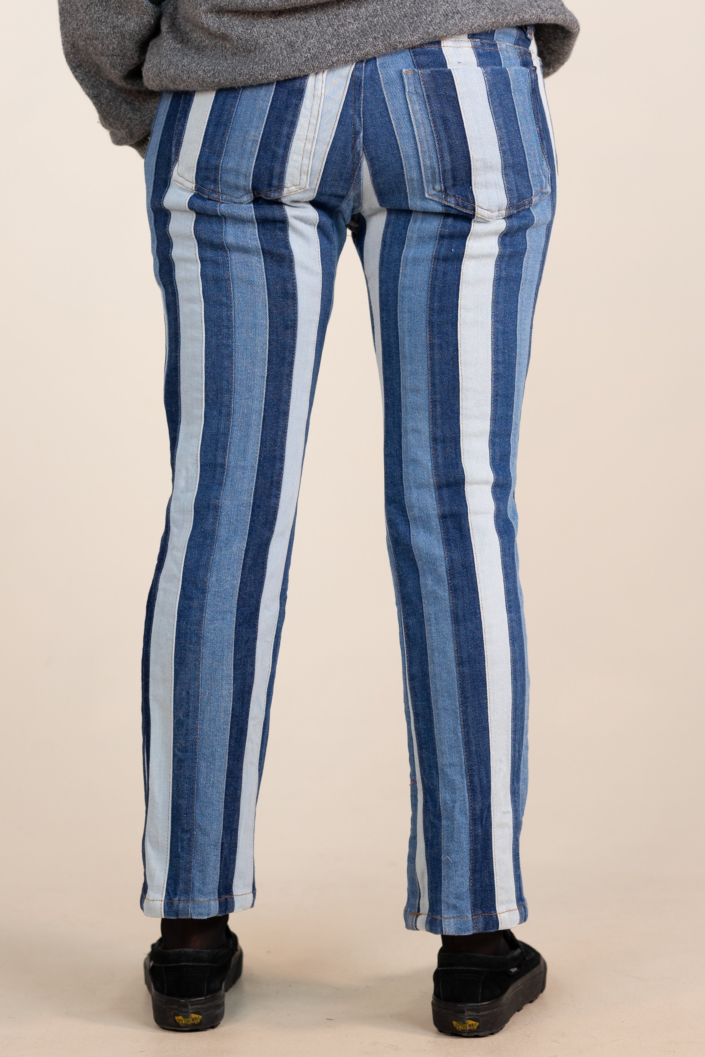 Striped Straight Leg Jeans