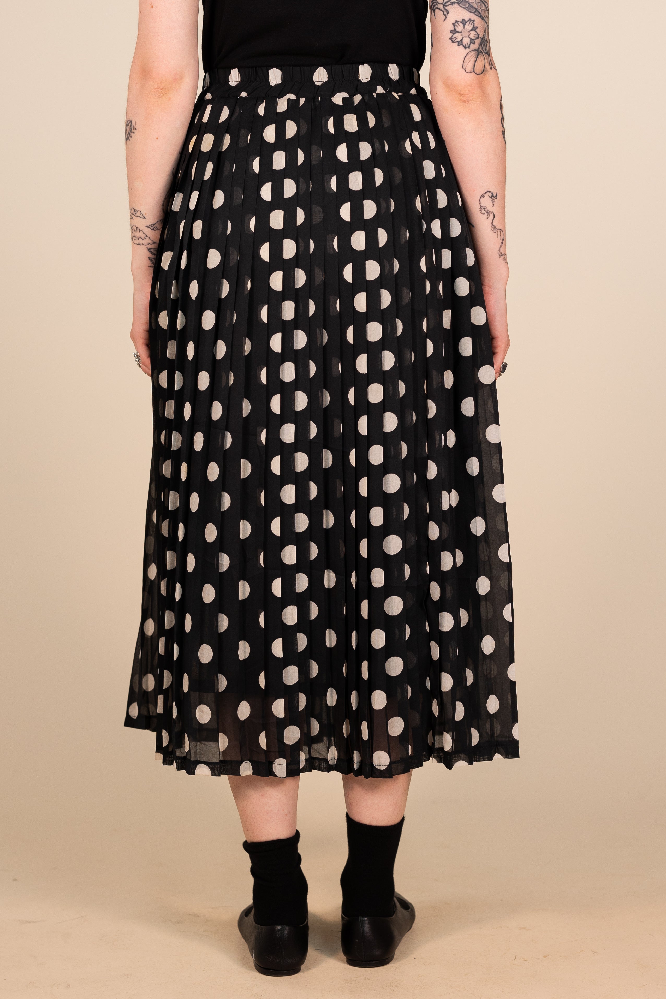 Chiffon Skirt with Polkadot Print