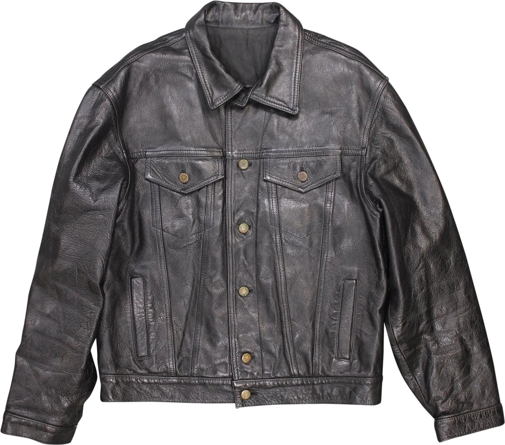 Able Company - Heavy Leather Jacket- ThriftTale.com - Vintage and second handclothing