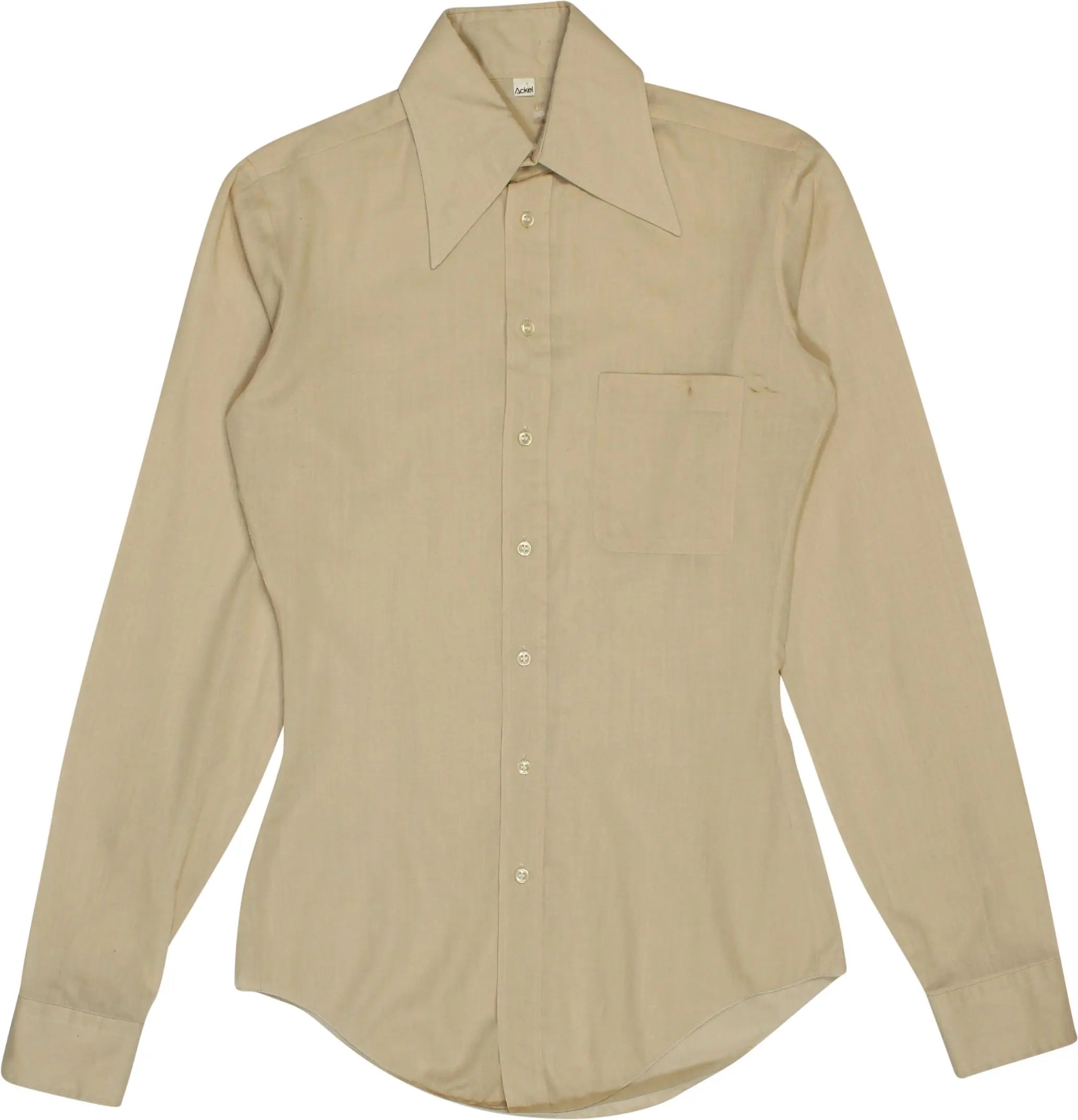 Ackel - 70s Beige Shirt- ThriftTale.com - Vintage and second handclothing