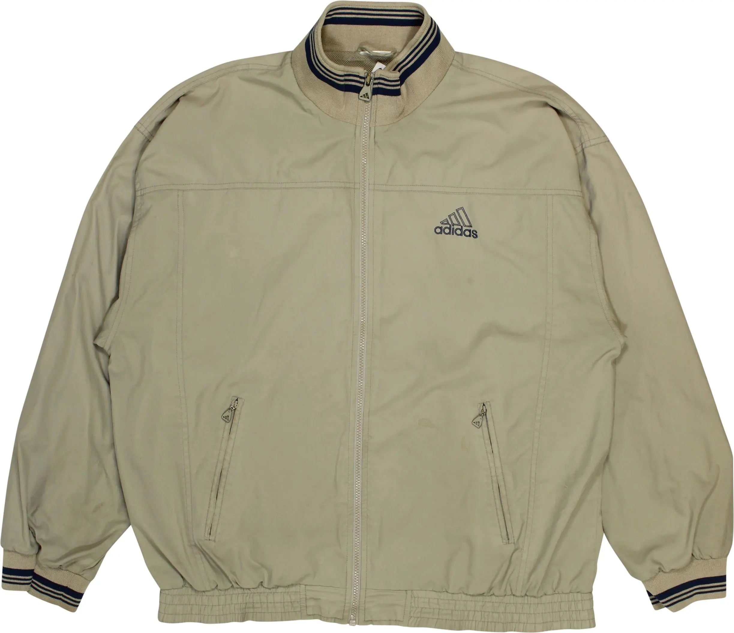 Adidas - 00s Beige Track Jacket by Adidas- ThriftTale.com - Vintage and second handclothing