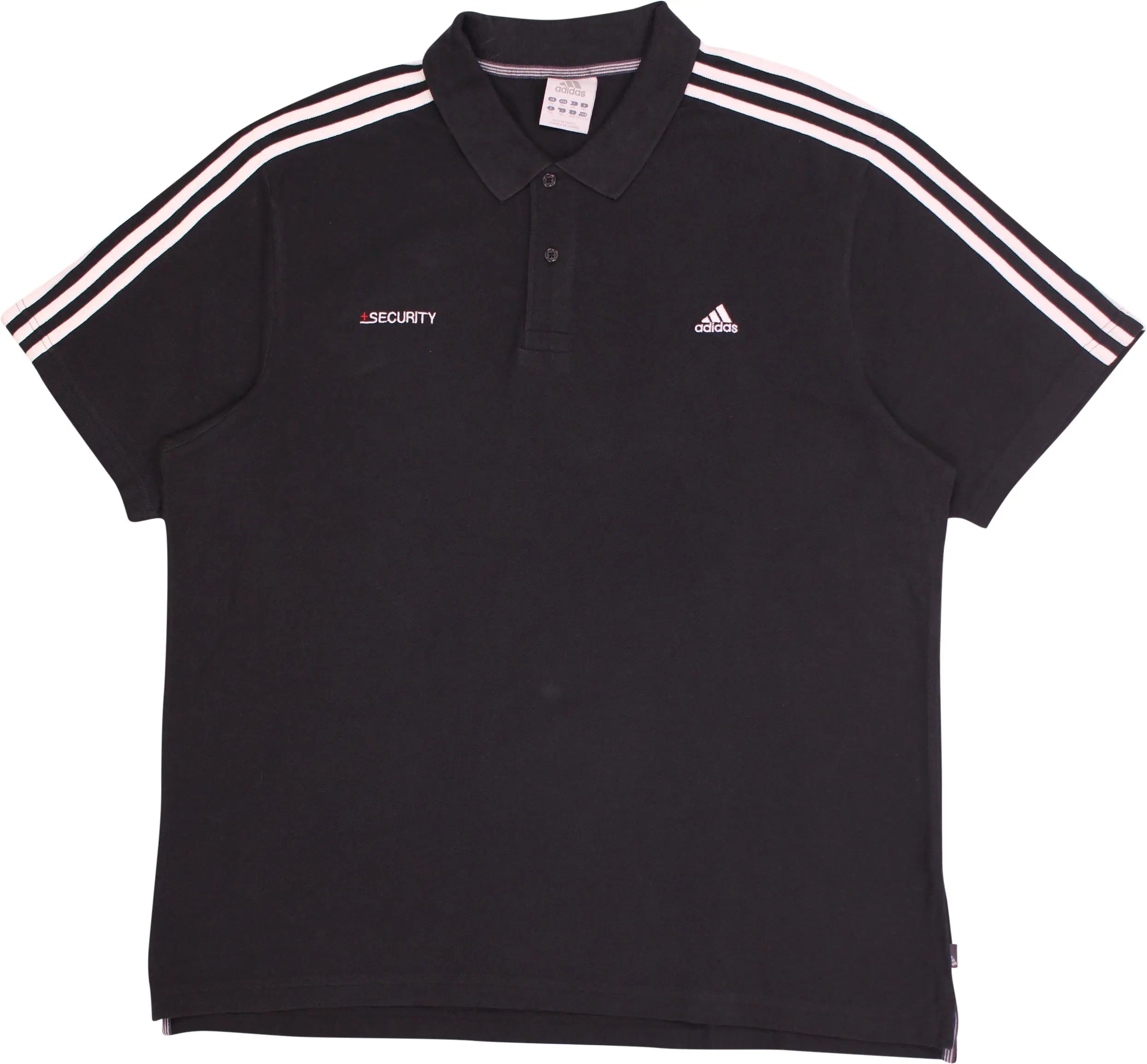 Adidas - 00s Black Polo Shirt by Adidas- ThriftTale.com - Vintage and second handclothing