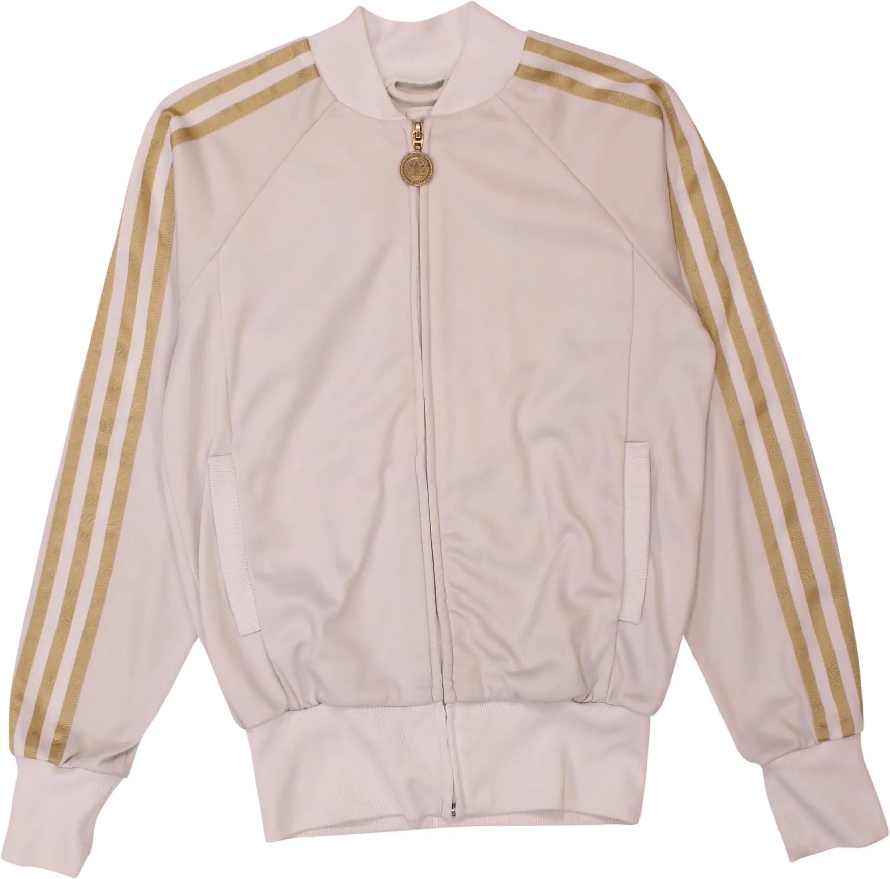 Adidas - 00s White Gold Adidas Track Jacket- ThriftTale.com - Vintage and second handclothing