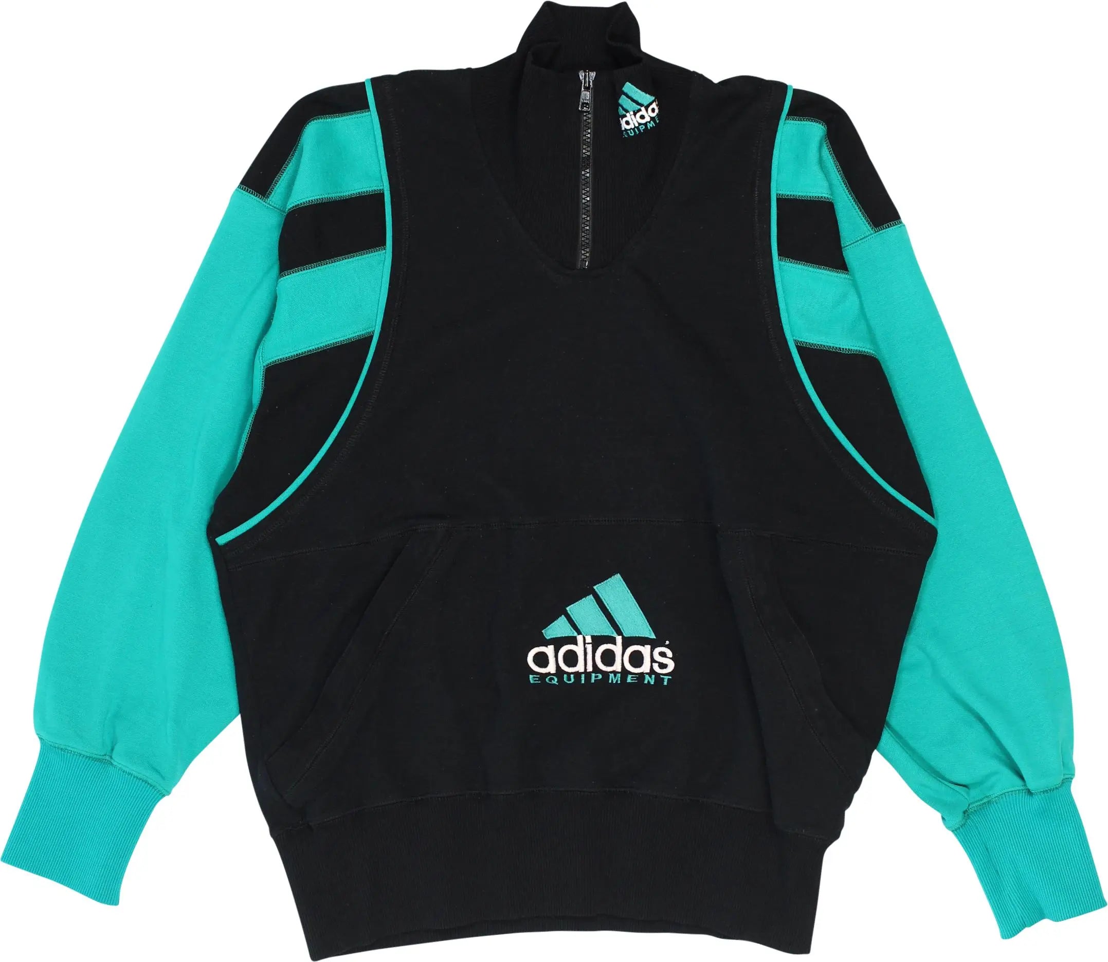 Adidas - 90s Adidas Equipment Quarter Zip Sweater- ThriftTale.com - Vintage and second handclothing